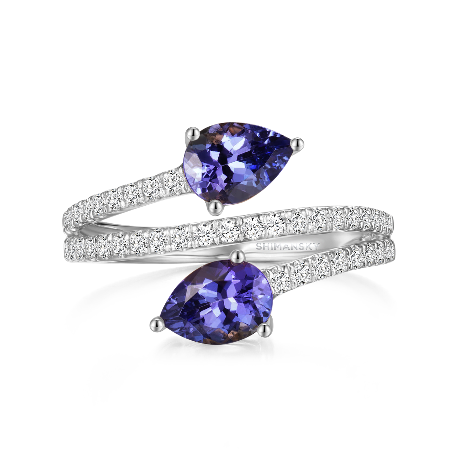 Tanzanite Microset Overlap Ring - Shimansky Jewelry