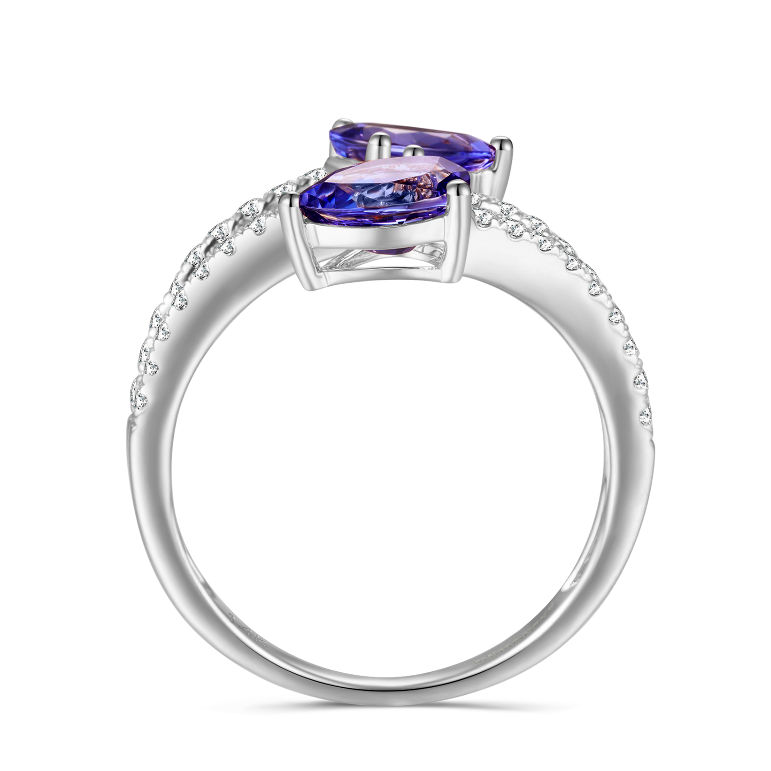 Tanzanite Microset Overlap Ring - Shimansky Jewelry