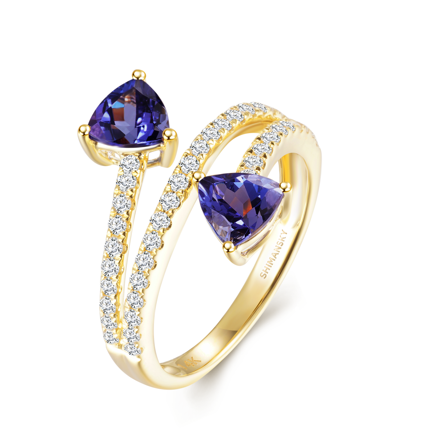 Tanzanite Microset Overlap Ring - Shimansky Jewelry