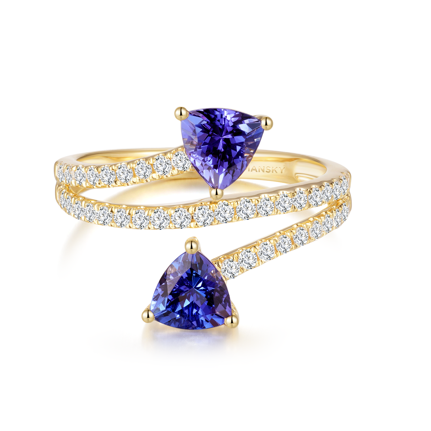 Tanzanite Microset Overlap Ring - Shimansky Jewelry