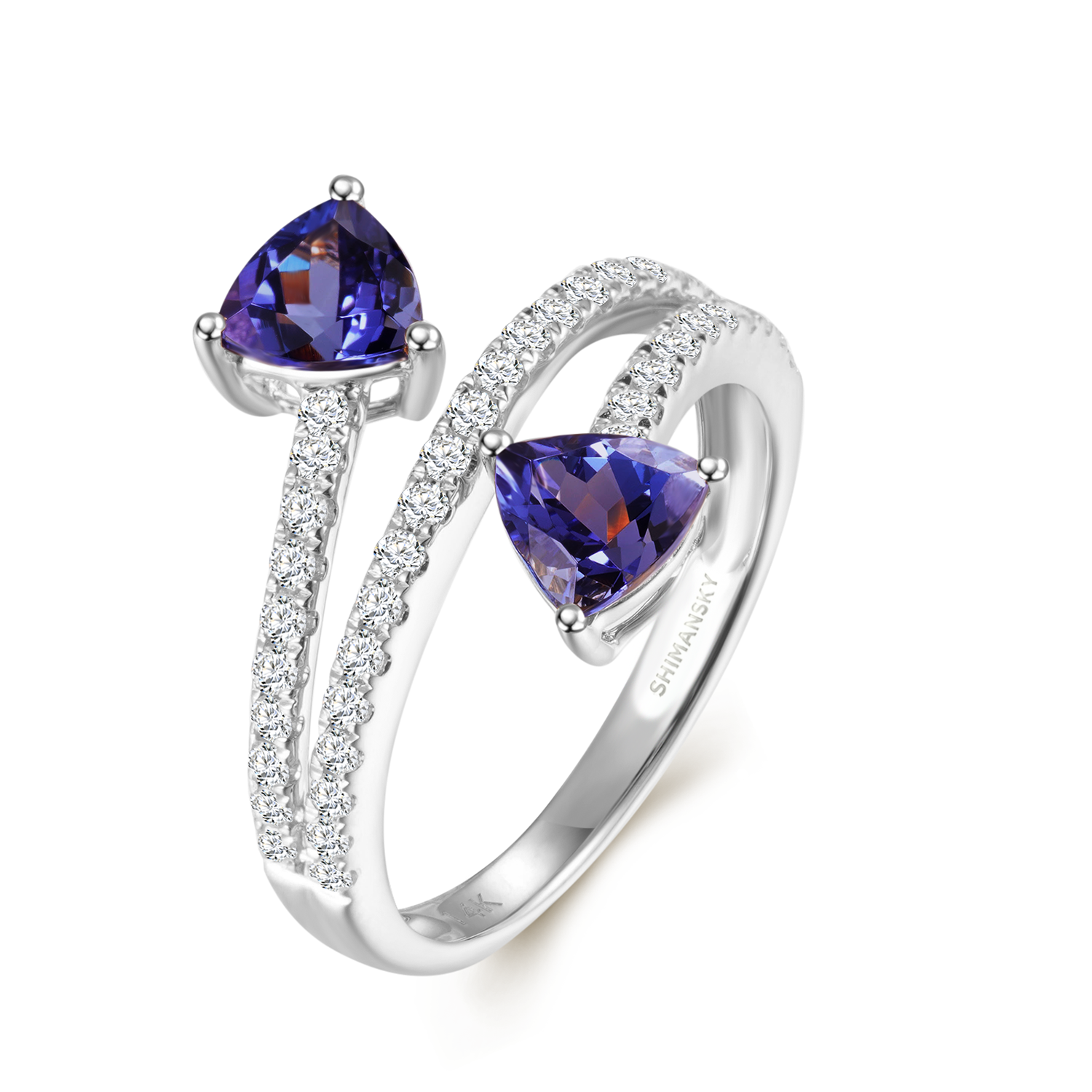 Tanzanite Microset Overlap Ring - Shimansky Jewelry