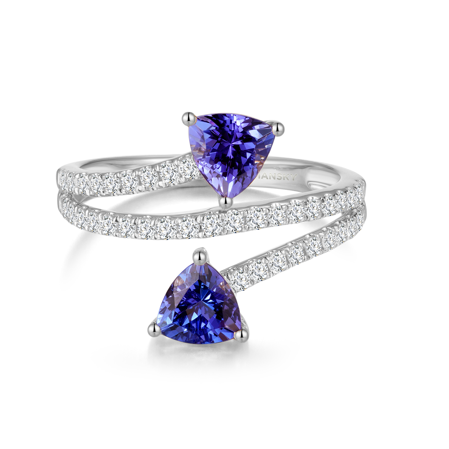 Tanzanite Microset Overlap Ring - Shimansky Jewelry