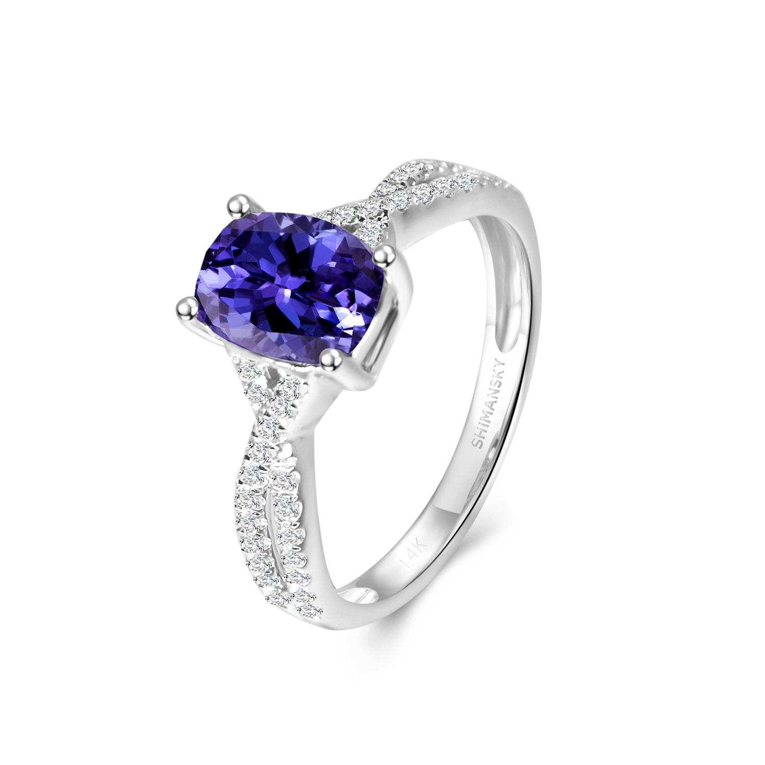 Tanzanite Cushion Microset Ring - Shimansky Jewelry