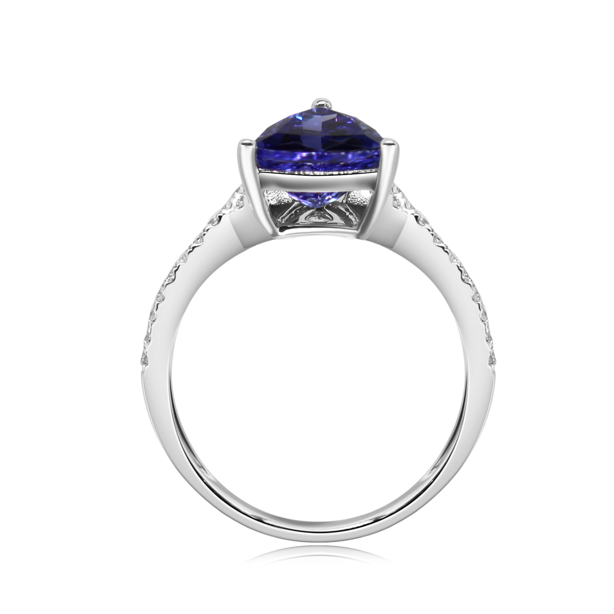 Tanzanite Trilliant Microset Ring