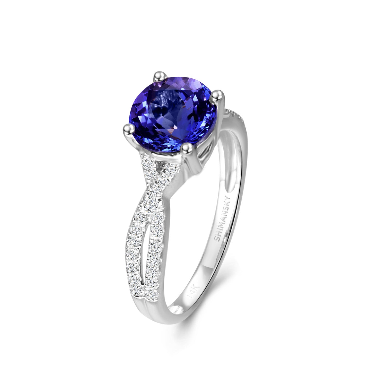 Tanzanite Round Microset Ring - Shimansky Jewelry