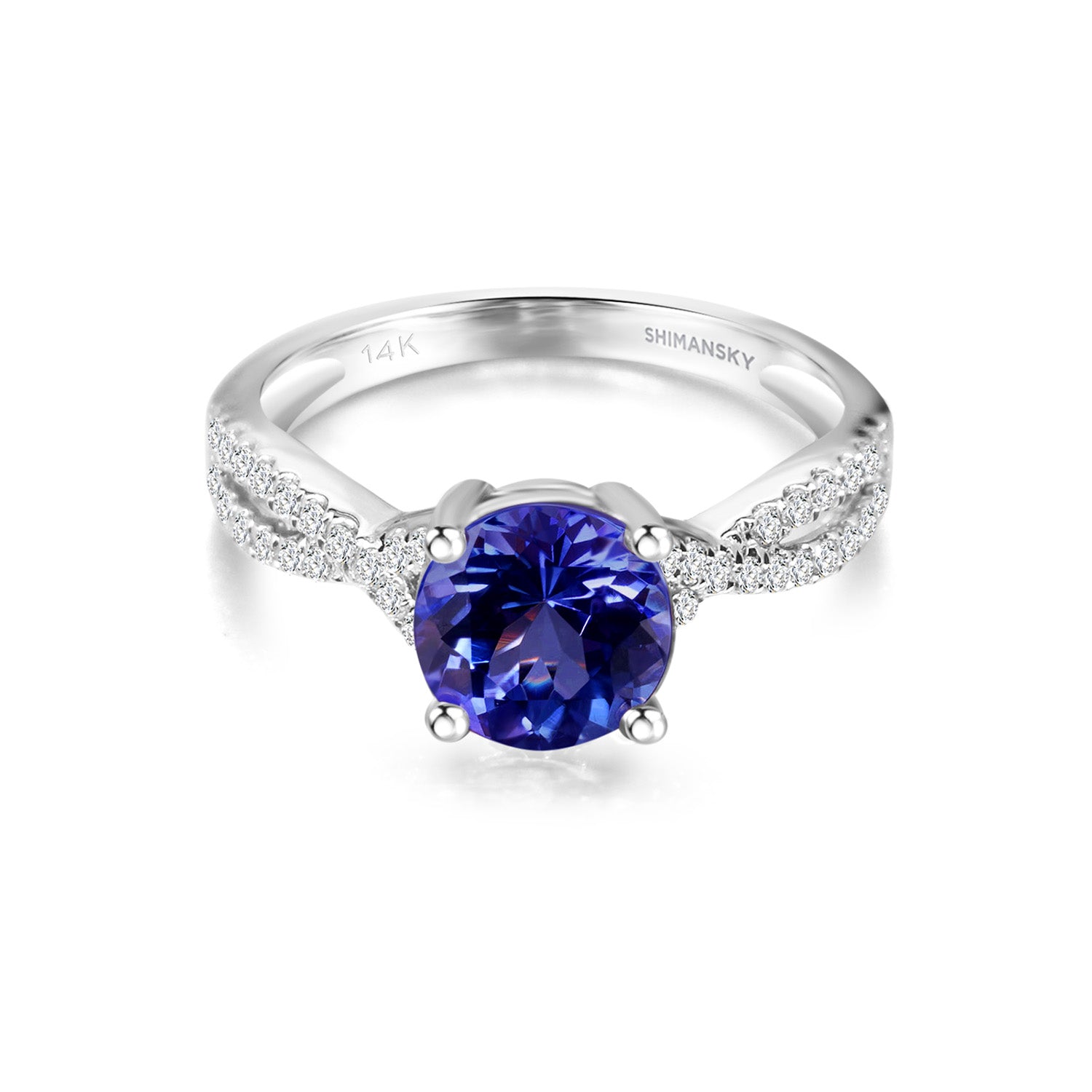 Tanzanite Round Microset Ring - Shimansky Jewelry