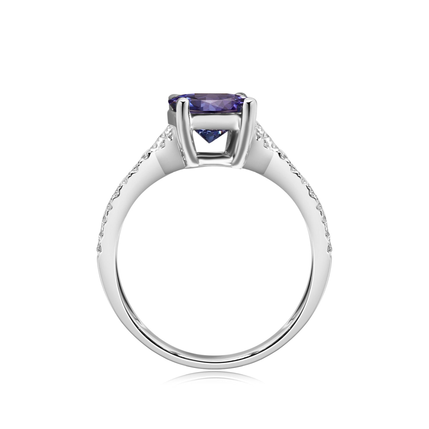 Tanzanite Round Microset Ring - Shimansky Jewelry