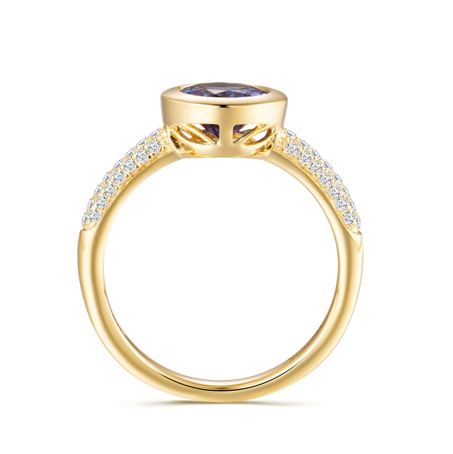 Round Tanzanite Bezel set Ring - Shimansky Jewelry