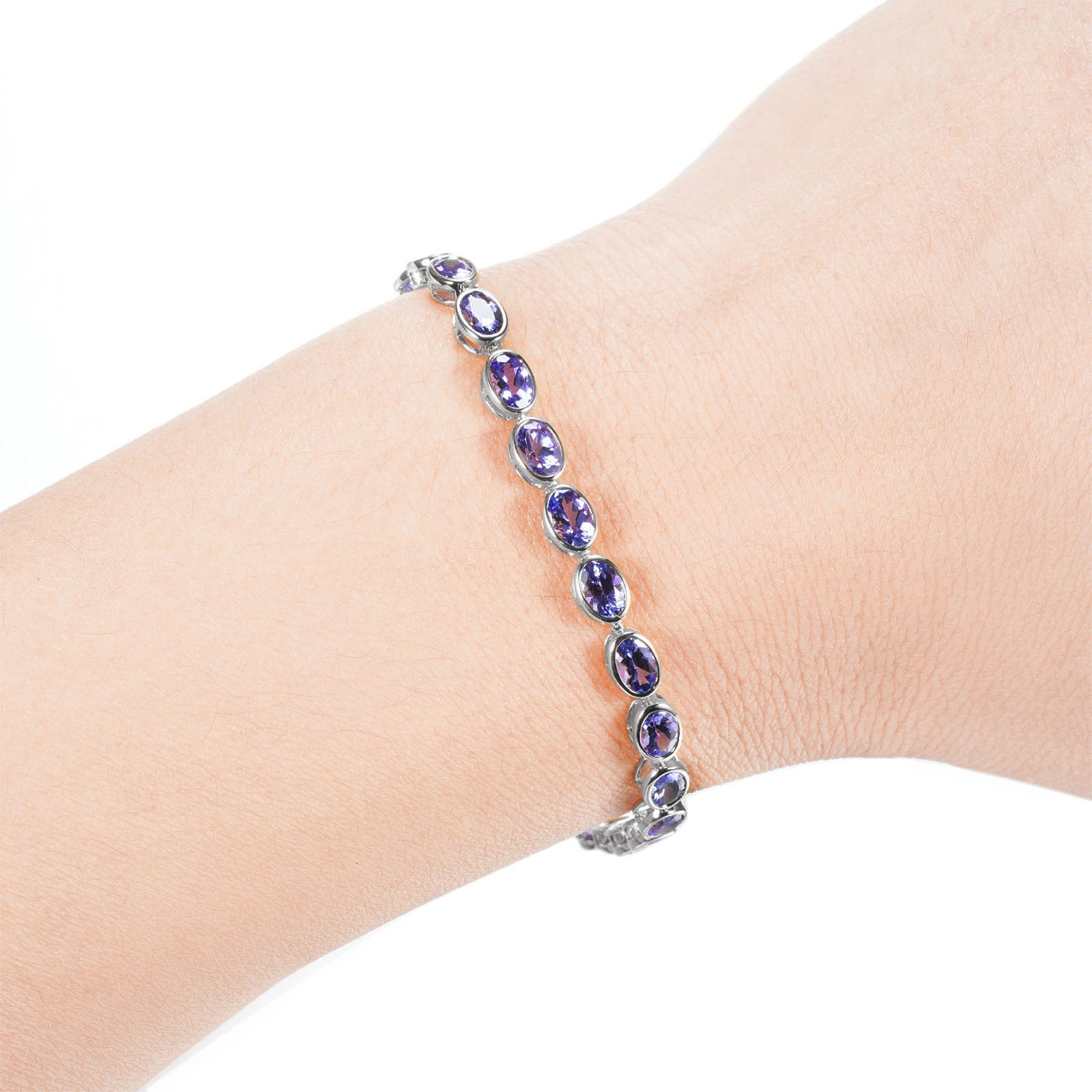 Oval Tanzanite Bezel Set Bracelet