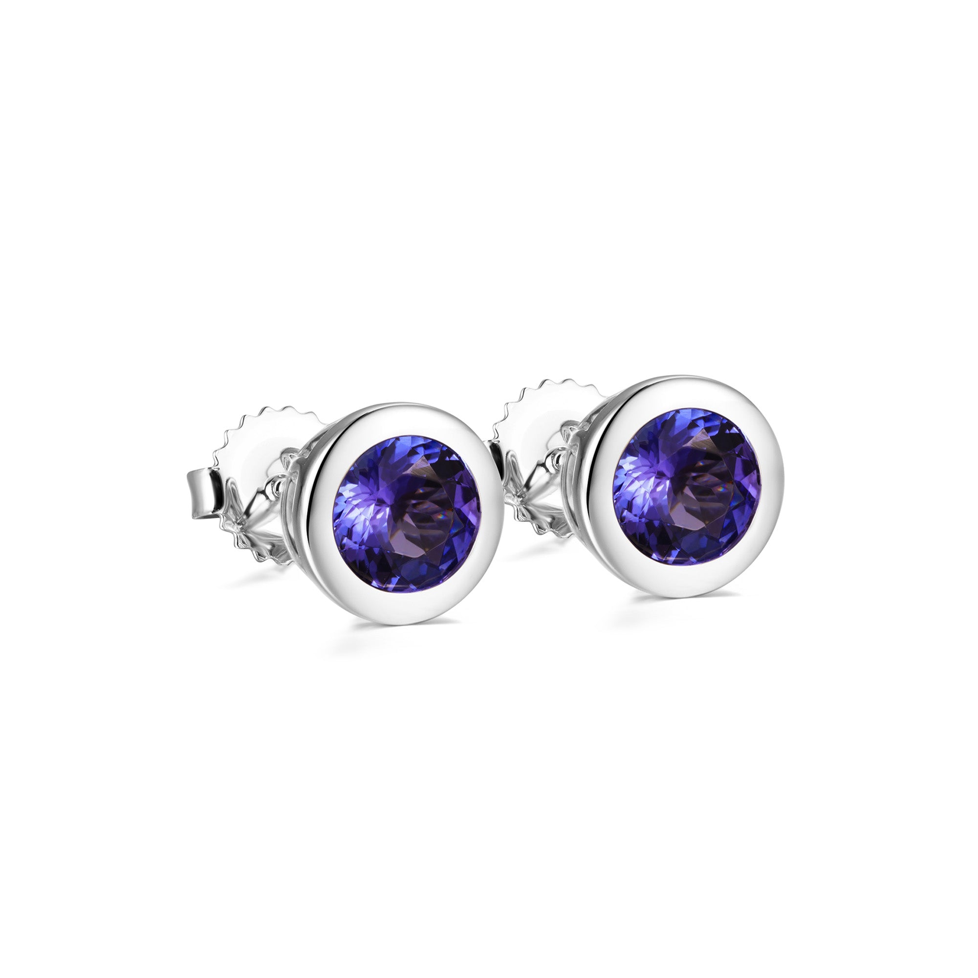 Tanzanite Solitaire Earrings - Shimansky Jewelry