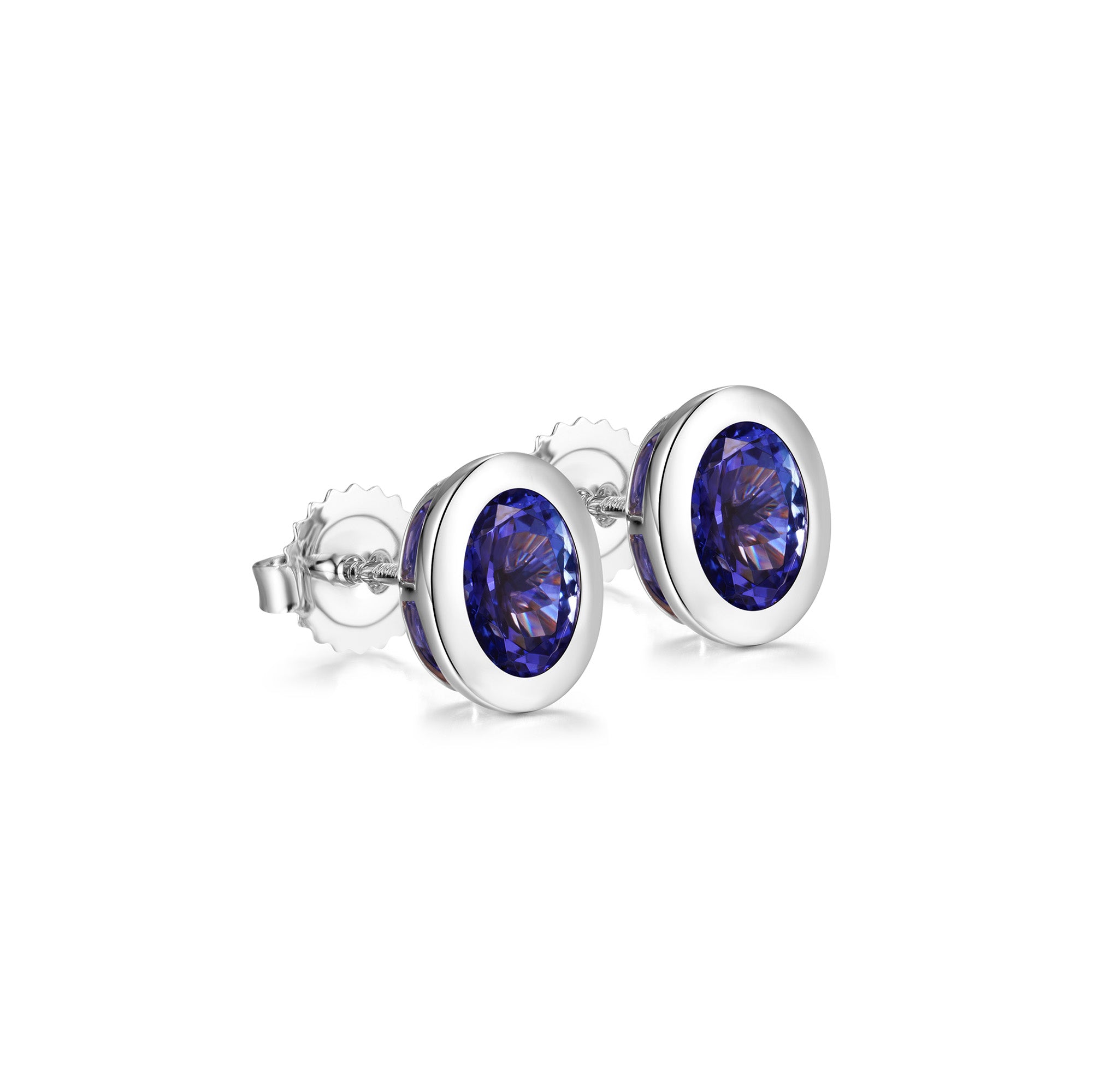 Tanzanite Solitaire Earrings - Shimansky Jewelry