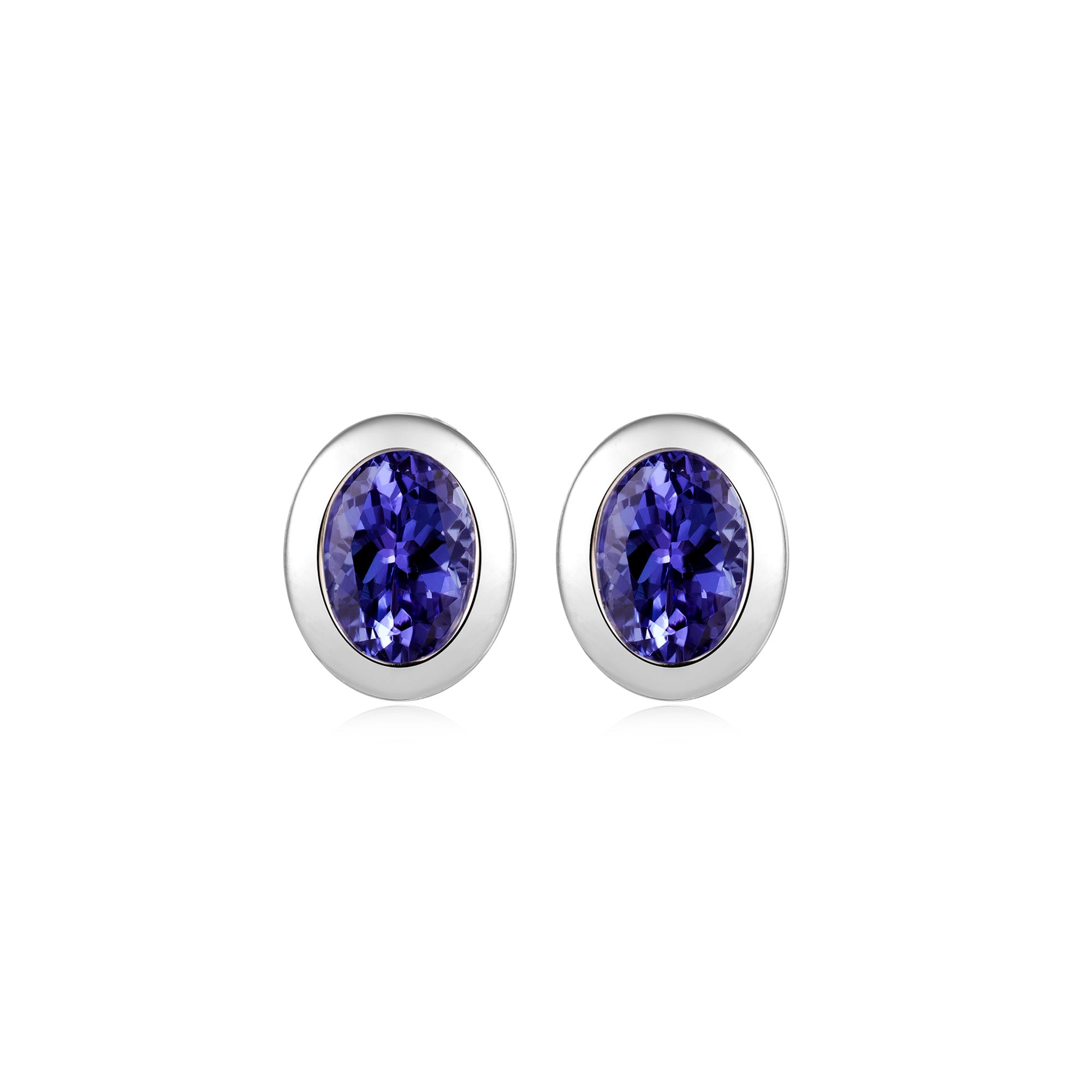 Tanzanite Solitaire Earrings - Shimansky Jewelry