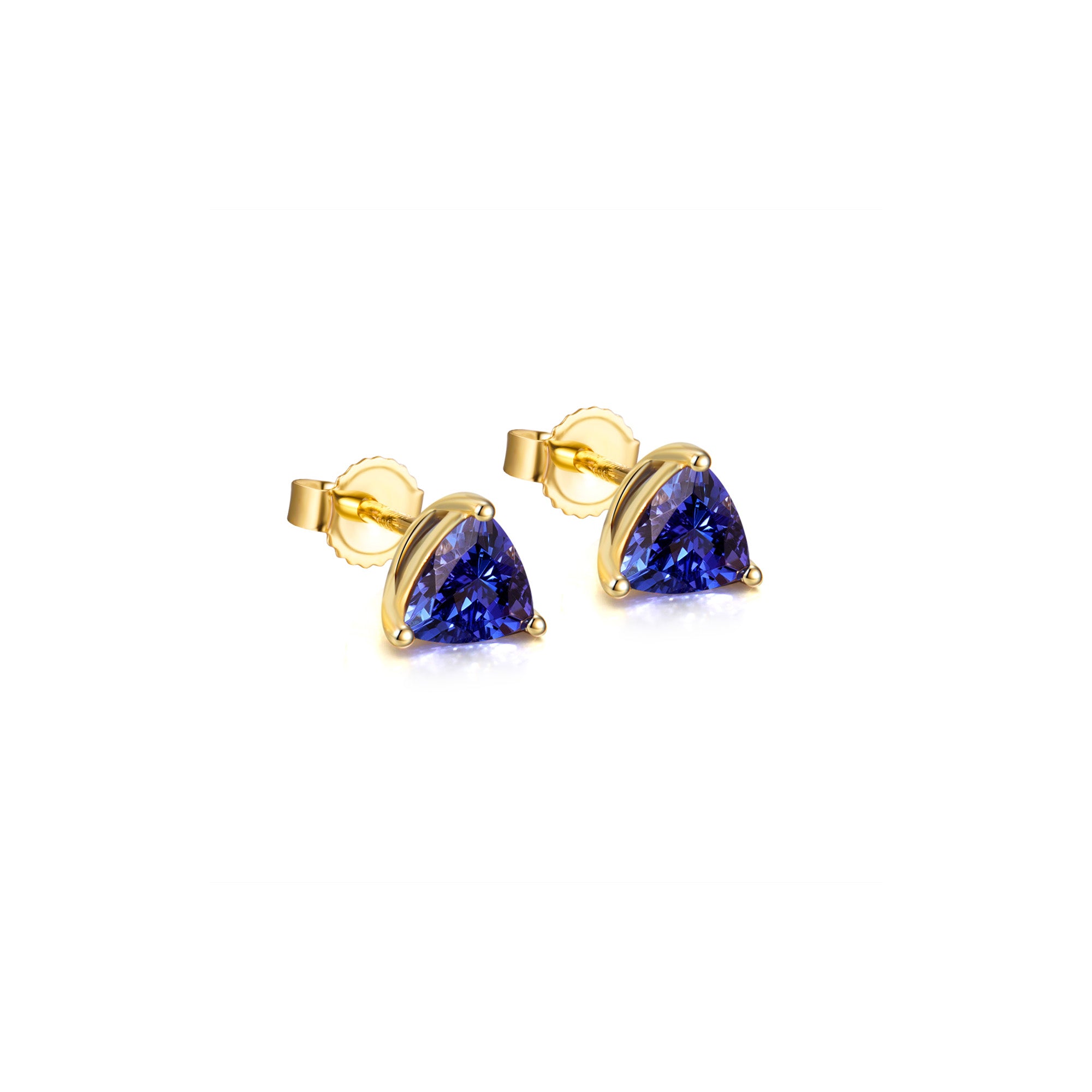 Tanzanite Trilliant Solitaire Earrings