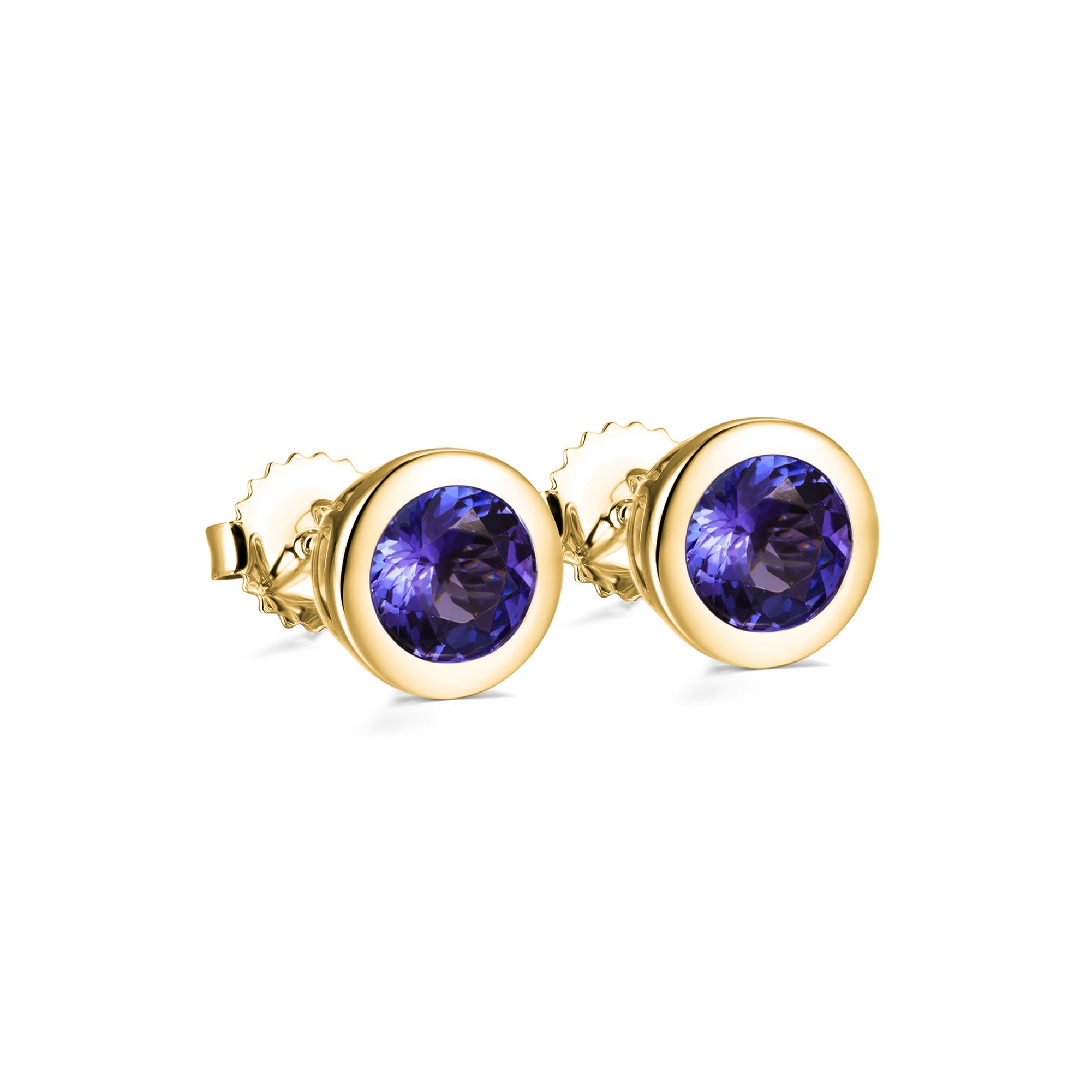 Tanzanite Solitaire Earrings - Shimansky Jewelry