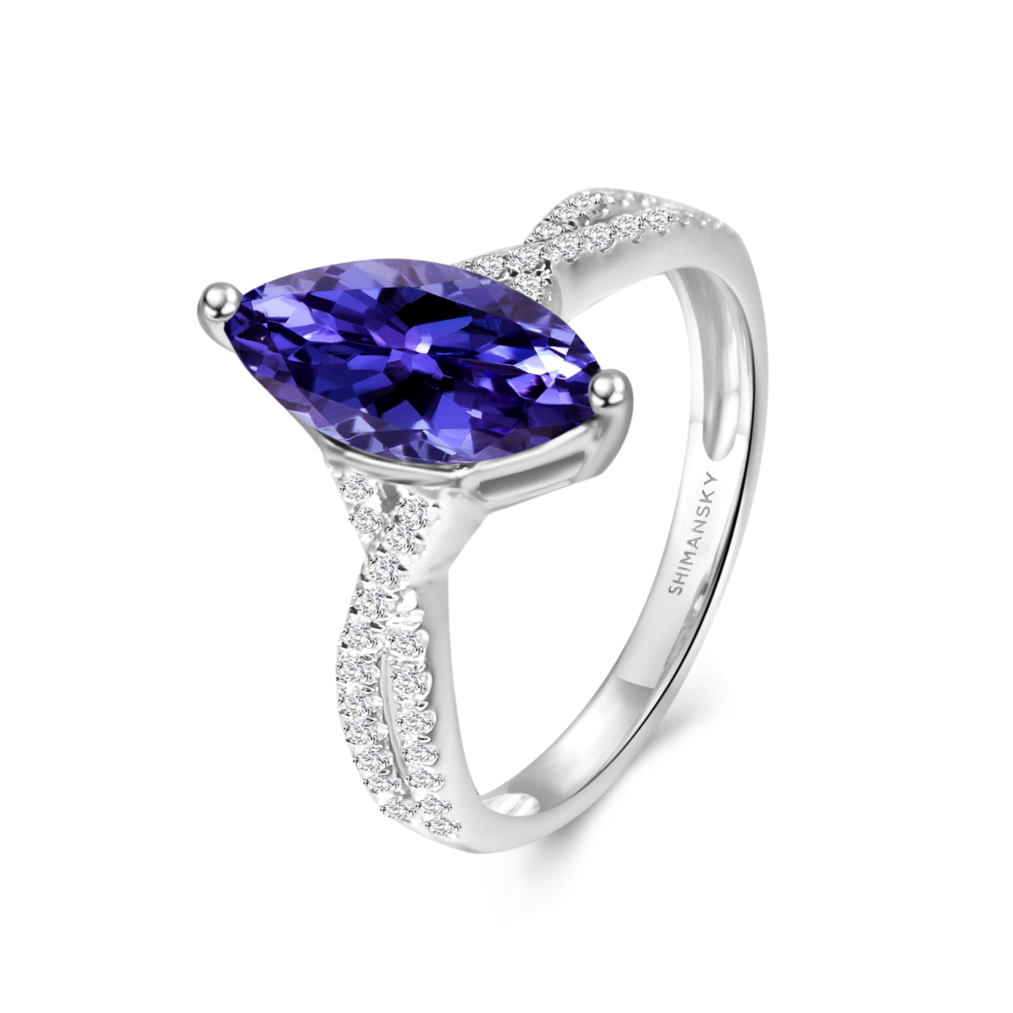 Tanzanite Marquise Microset Ring