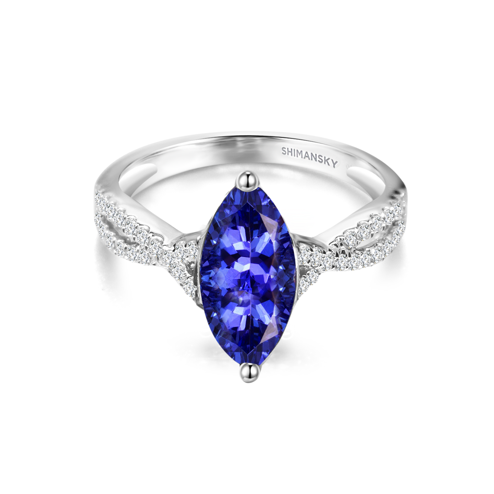 Tanzanite Marquise Microset Ring