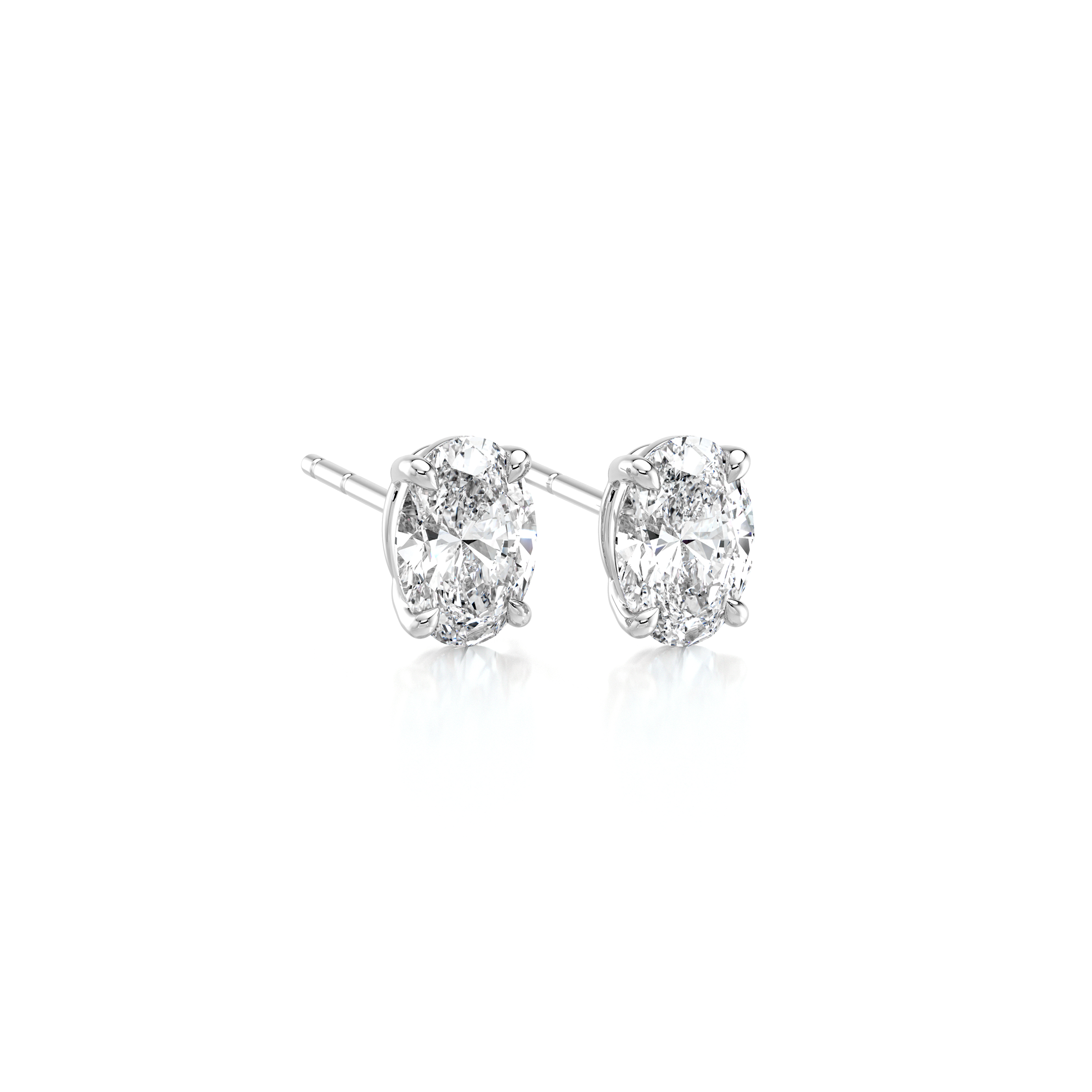 Oval Diamond Solitaire Earrings - Shimansky Jewelry