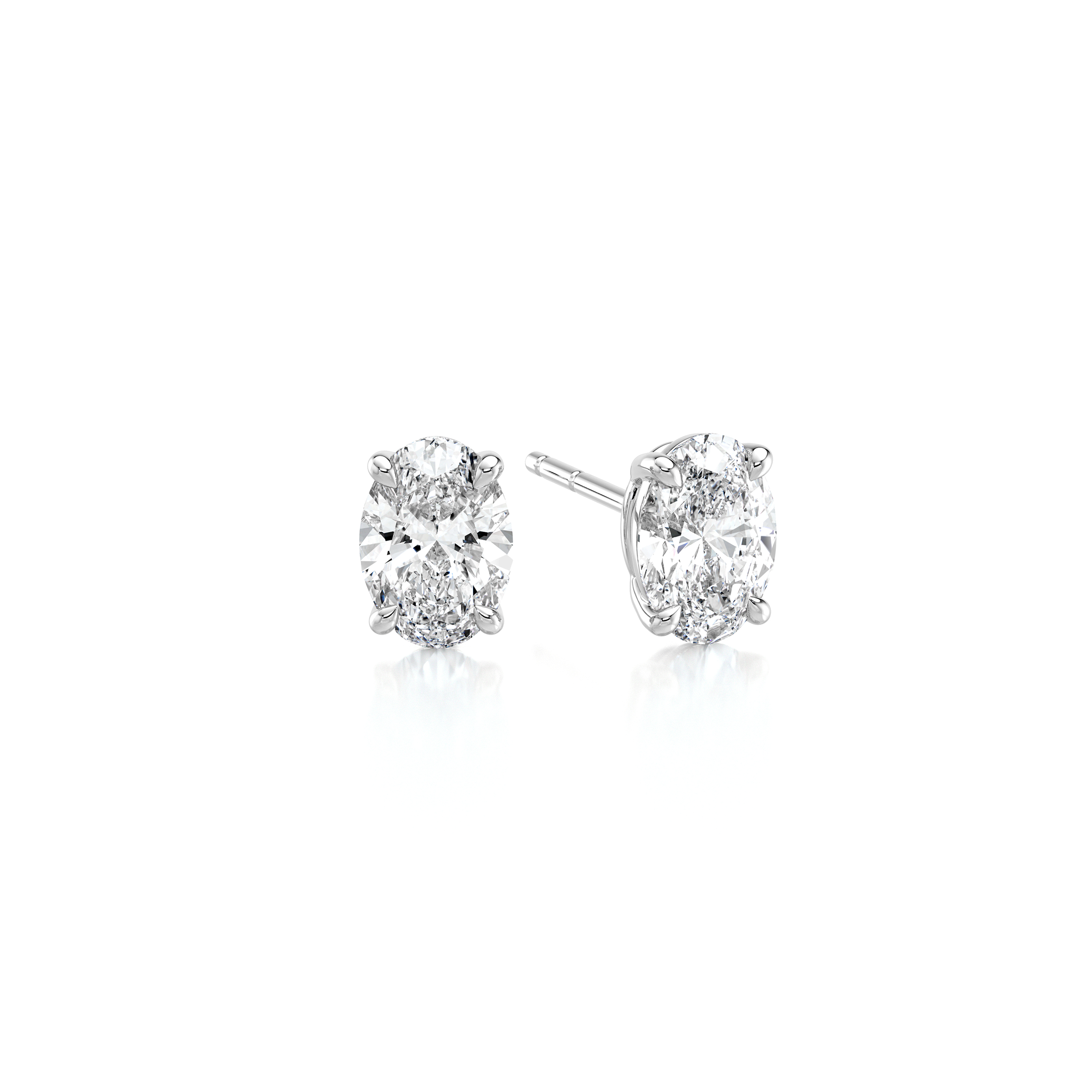 Oval Diamond Solitaire Earrings - Shimansky Jewelry
