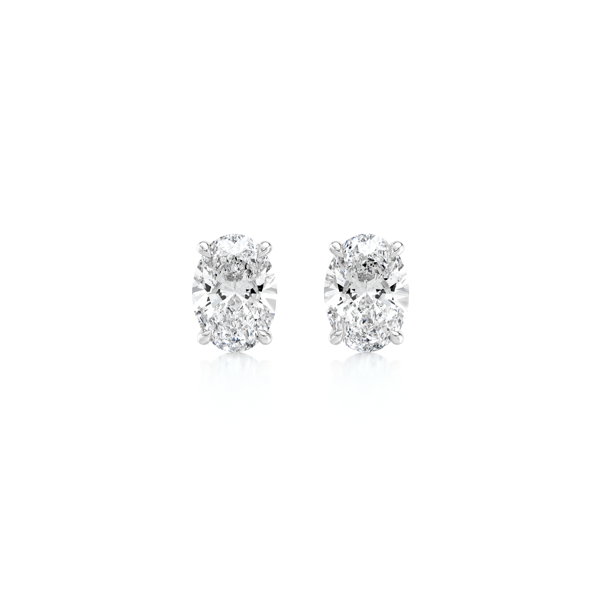 Oval Diamond Solitaire Earrings - Shimansky Jewelry
