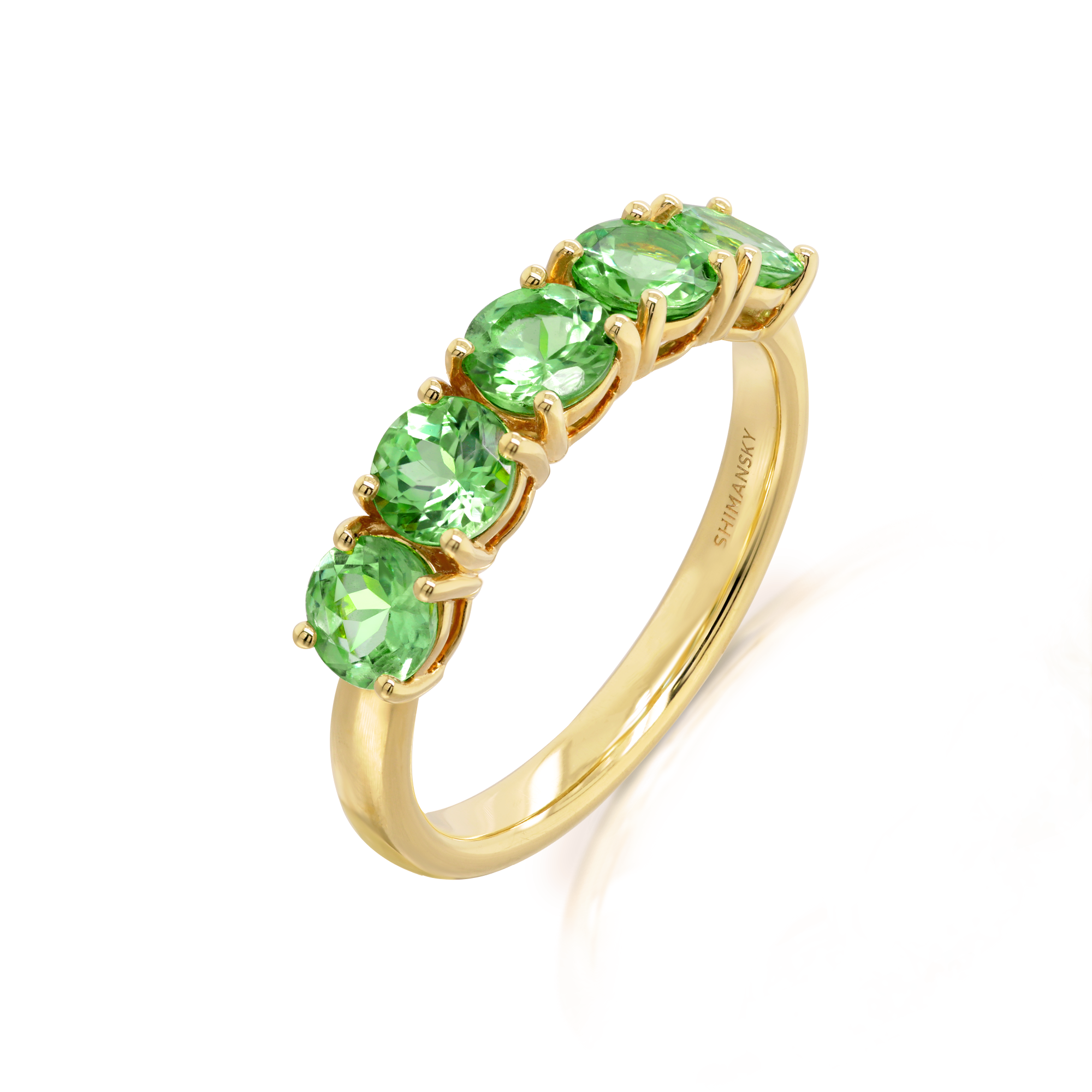 Half Eternity Tsavorite Ring