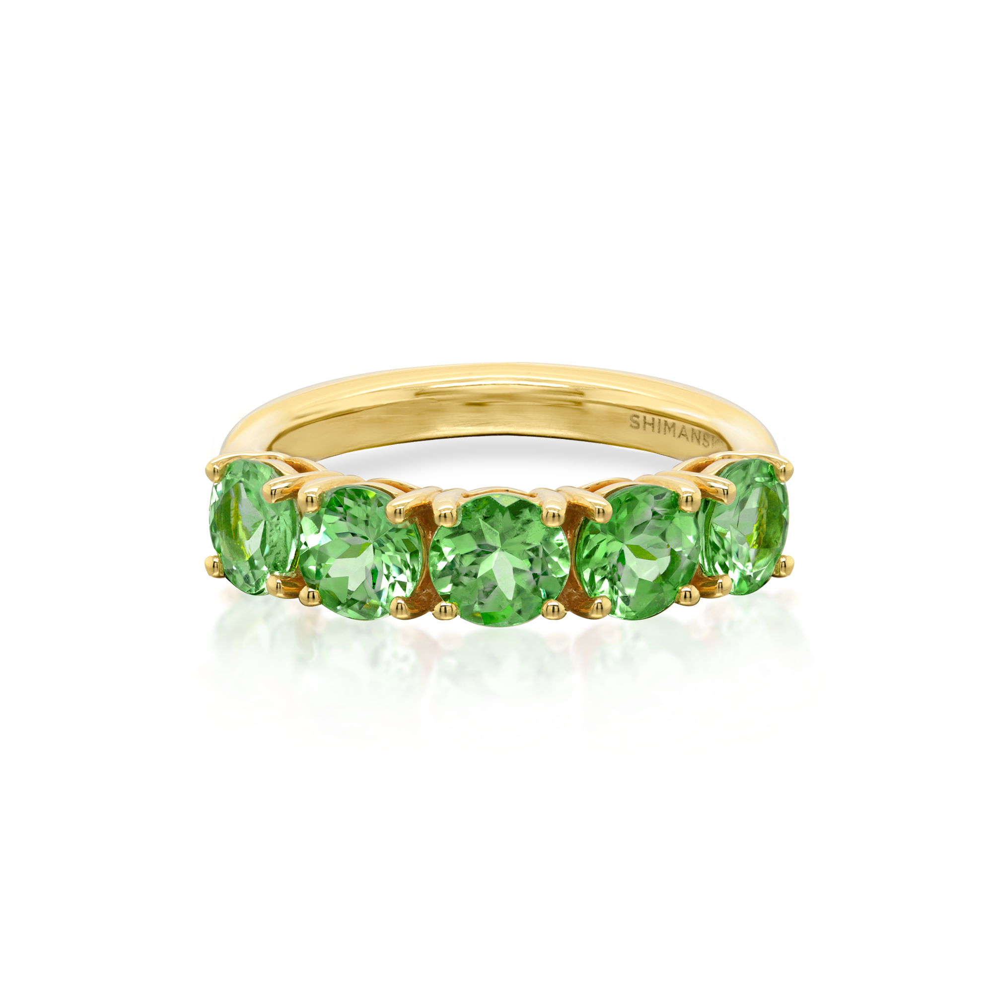 Half Eternity Tsavorite Ring
