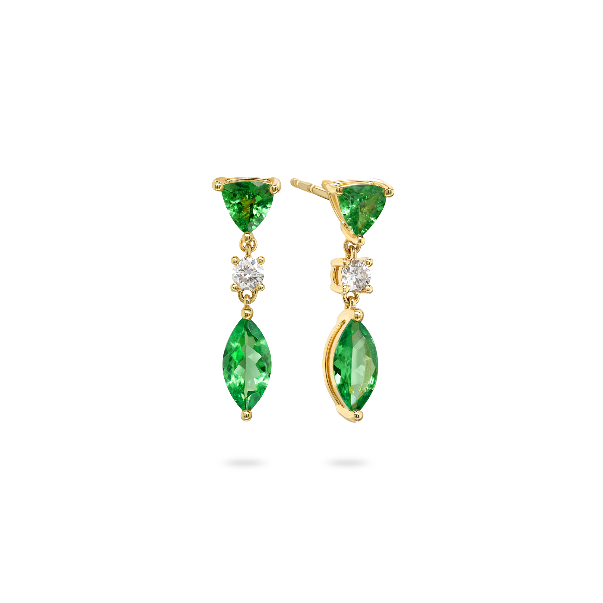 Tsavorite & Diamond Drop Earrings