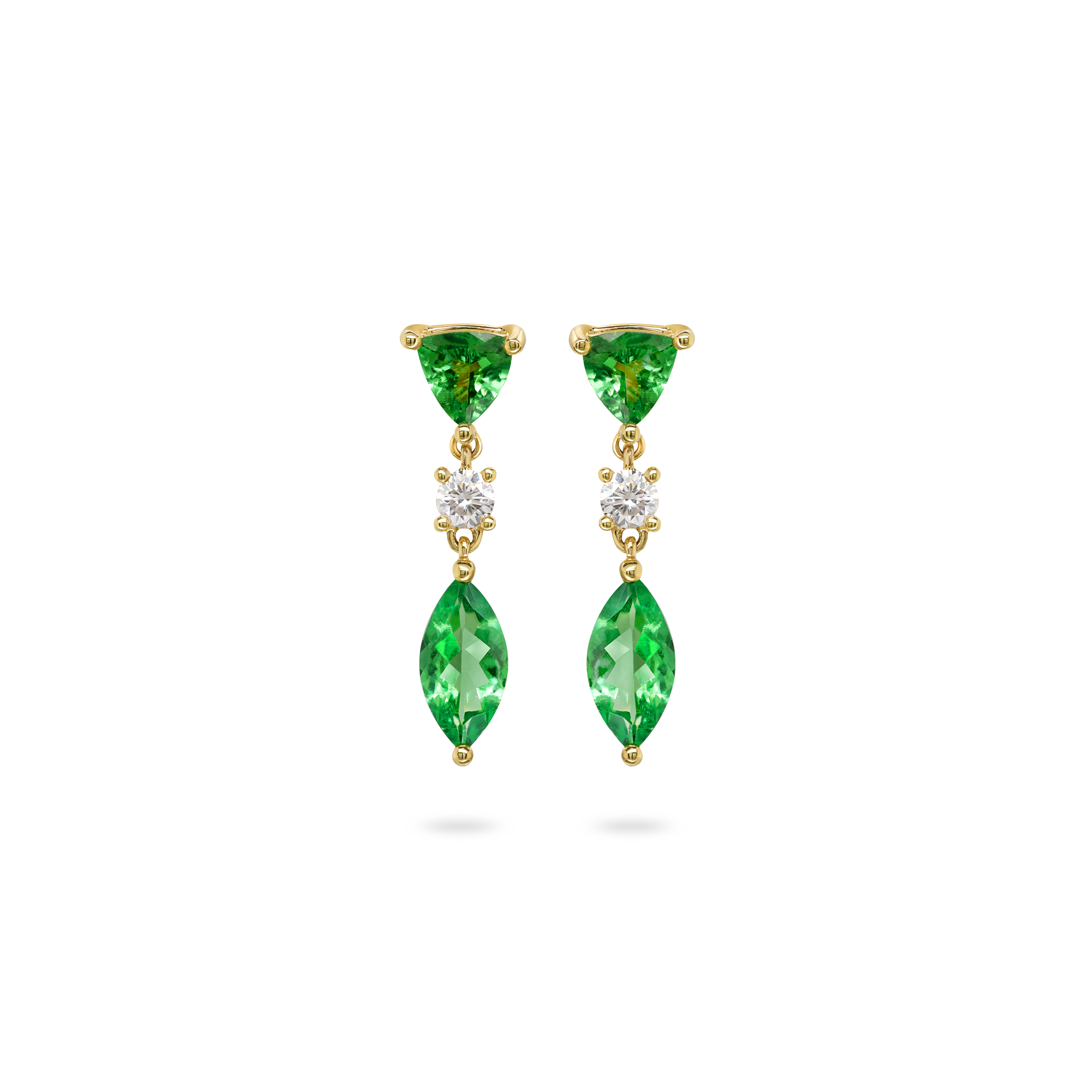 Tsavorite & Diamond Drop Earrings