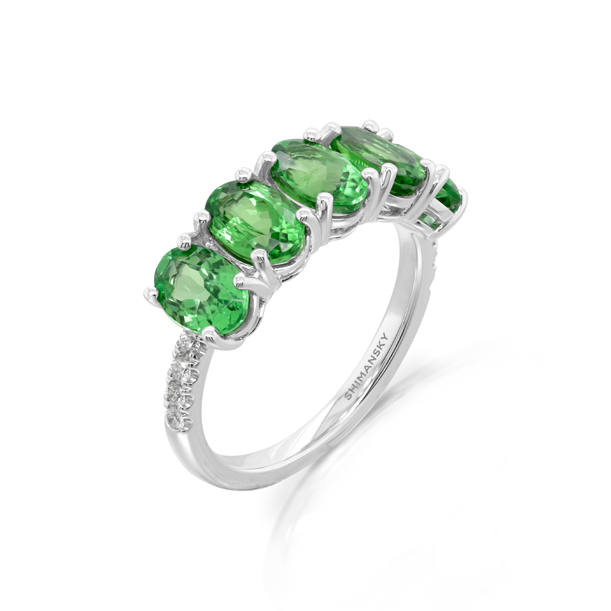 Half Eternity Tsavorite & Diamond Ring