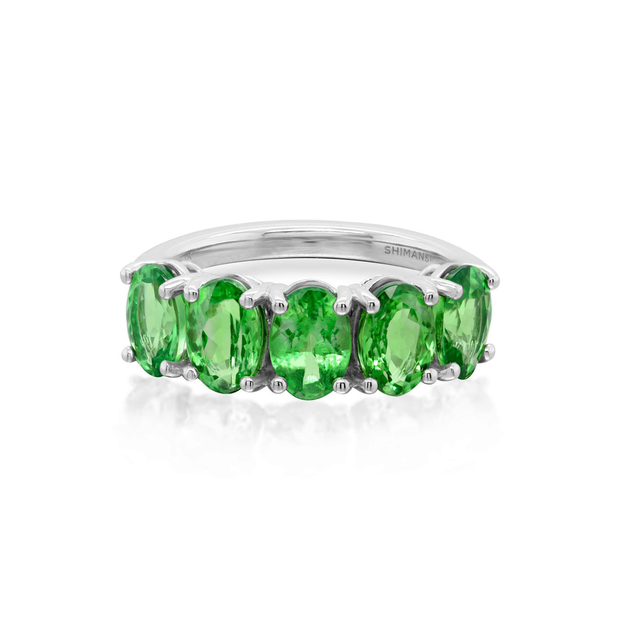 Half Eternity Tsavorite & Diamond Ring
