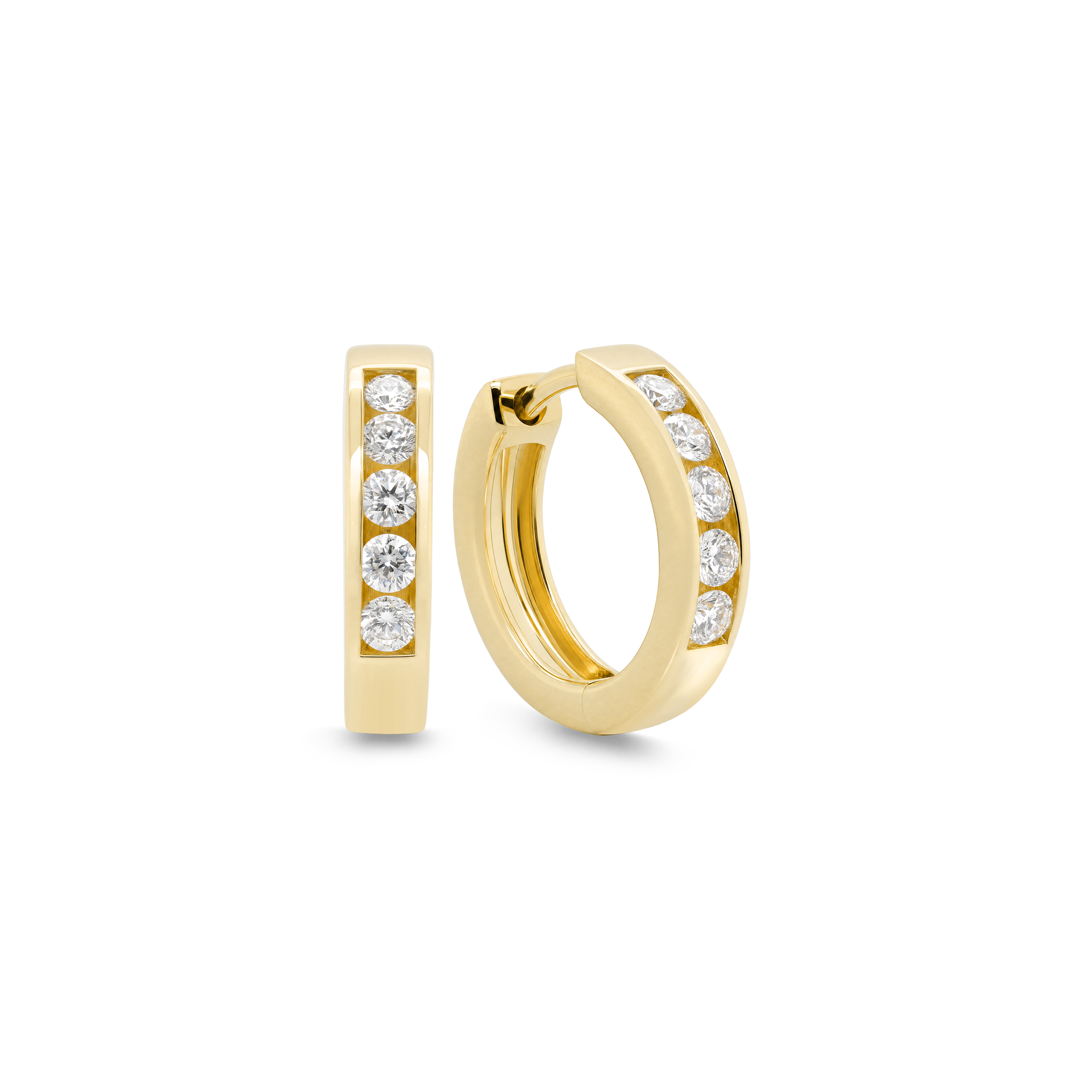 Round Brilliant Diamond Huggies