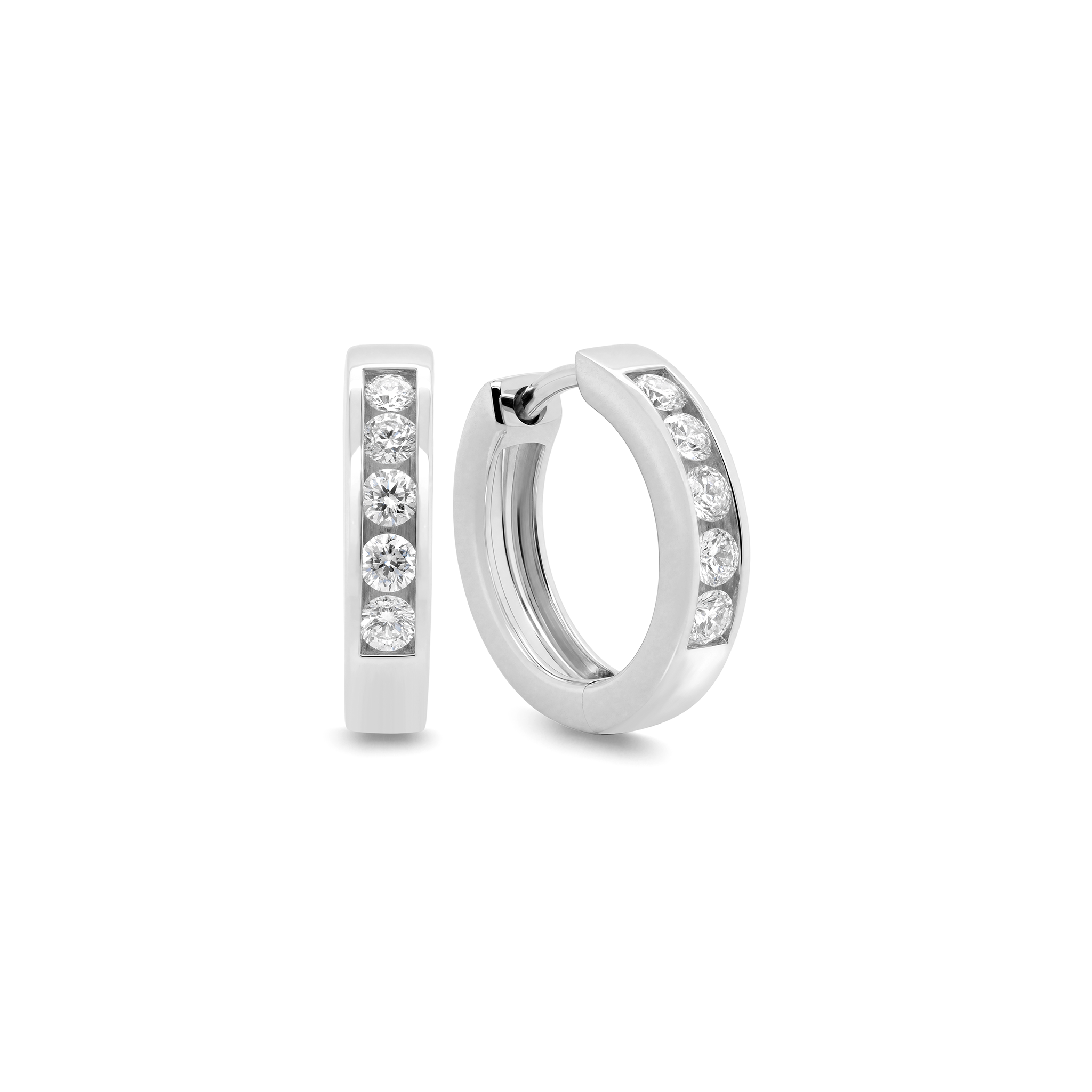 Round Brilliant Diamond Huggies
