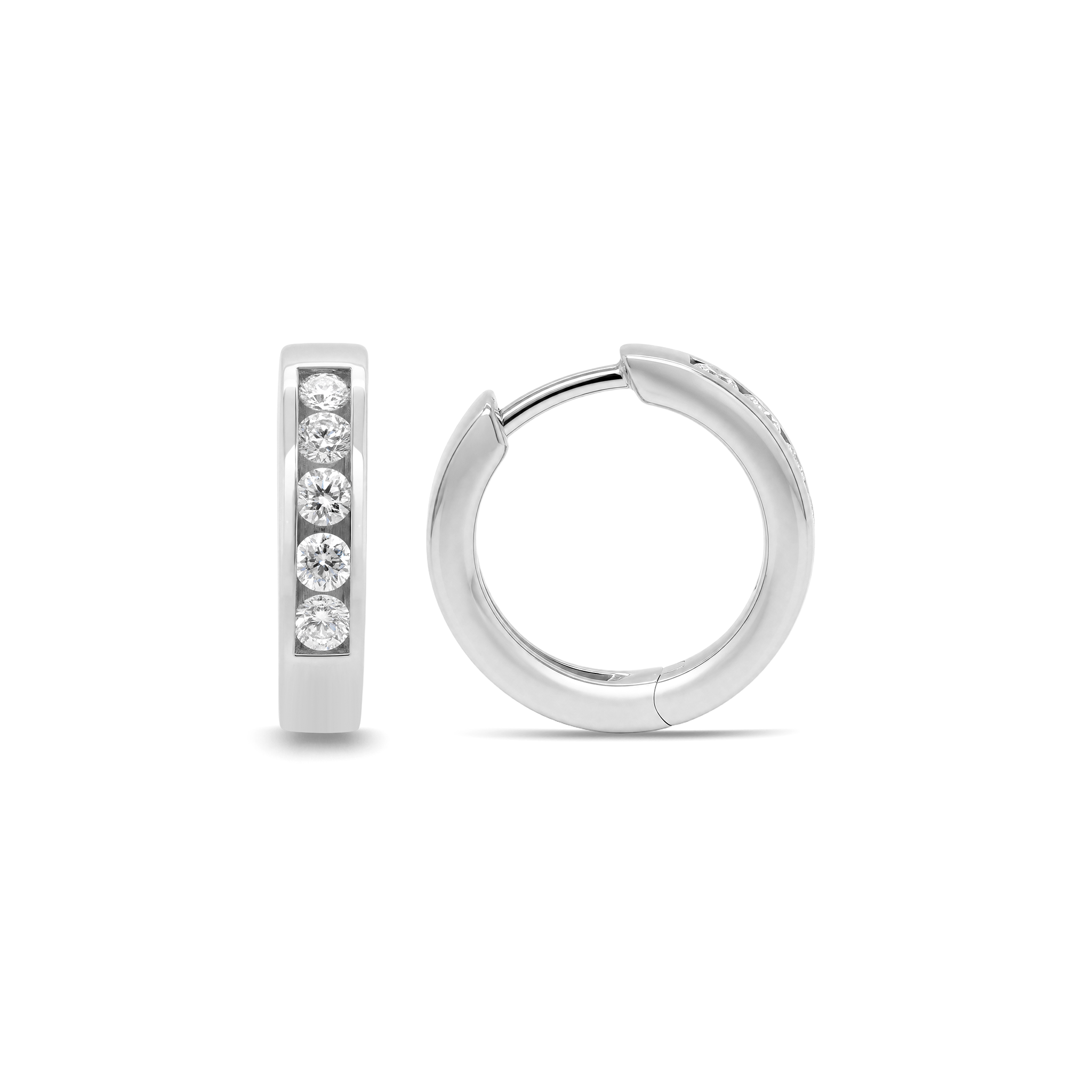 Round Brilliant Diamond Huggies