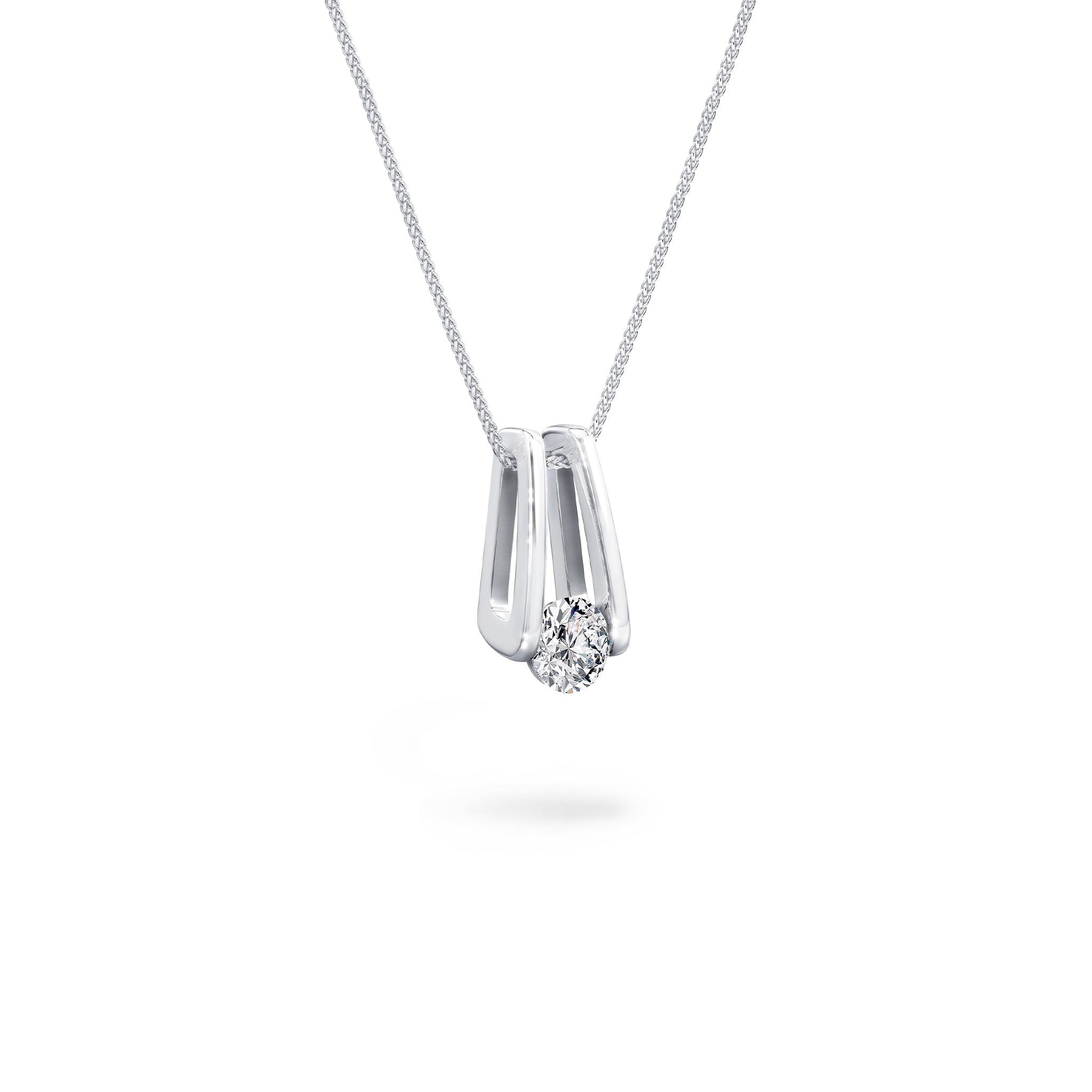 Millennium 0.30 Carat Diamond Pendant in 18K White Gold 3D View