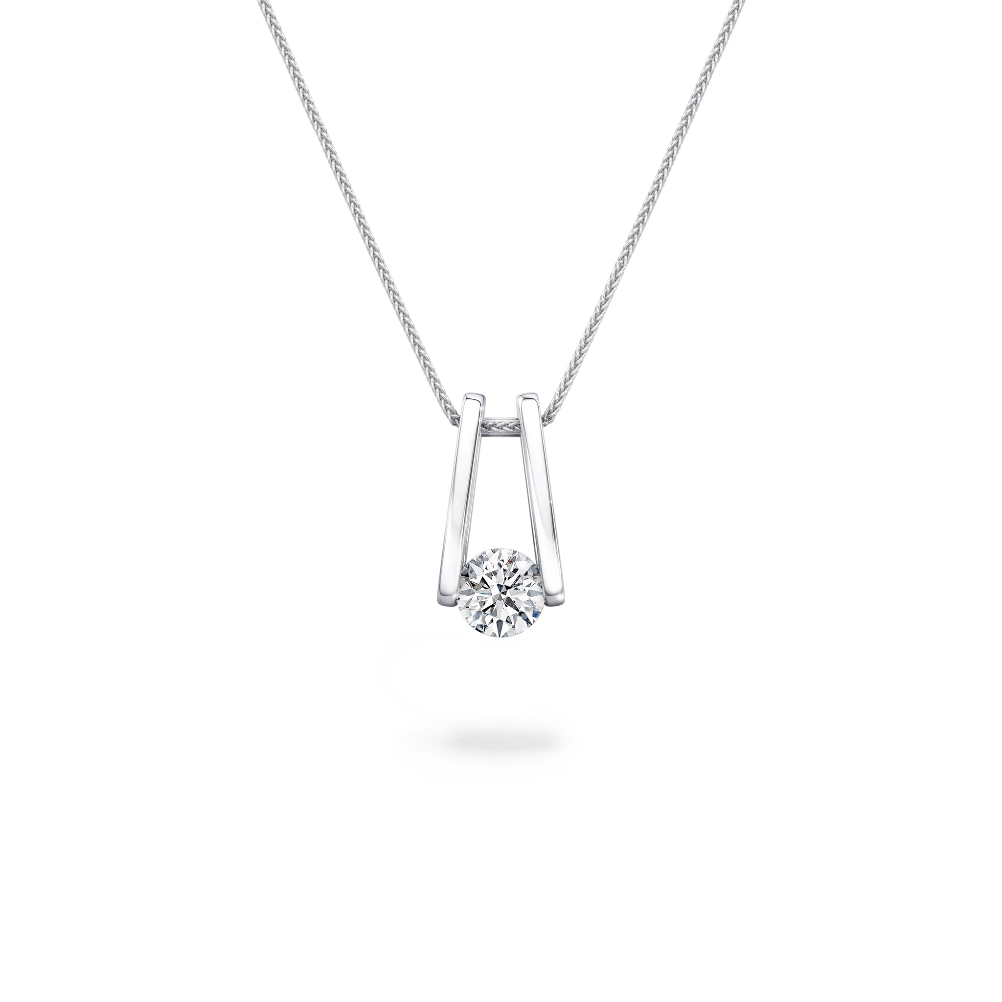 Millennium 0.30 Carat Diamond Pendant in 18K White Gold Front View
