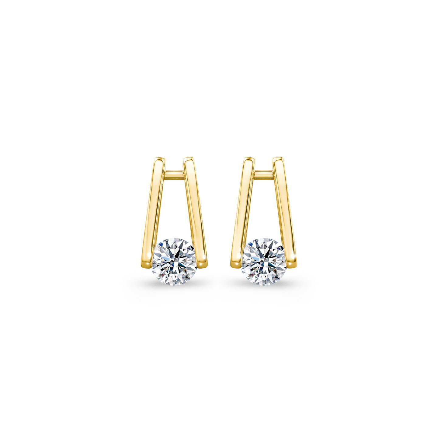 Shimansky 1 TCW Millennium Iconic Eight Hearts Earrings in 14K Gold Front View