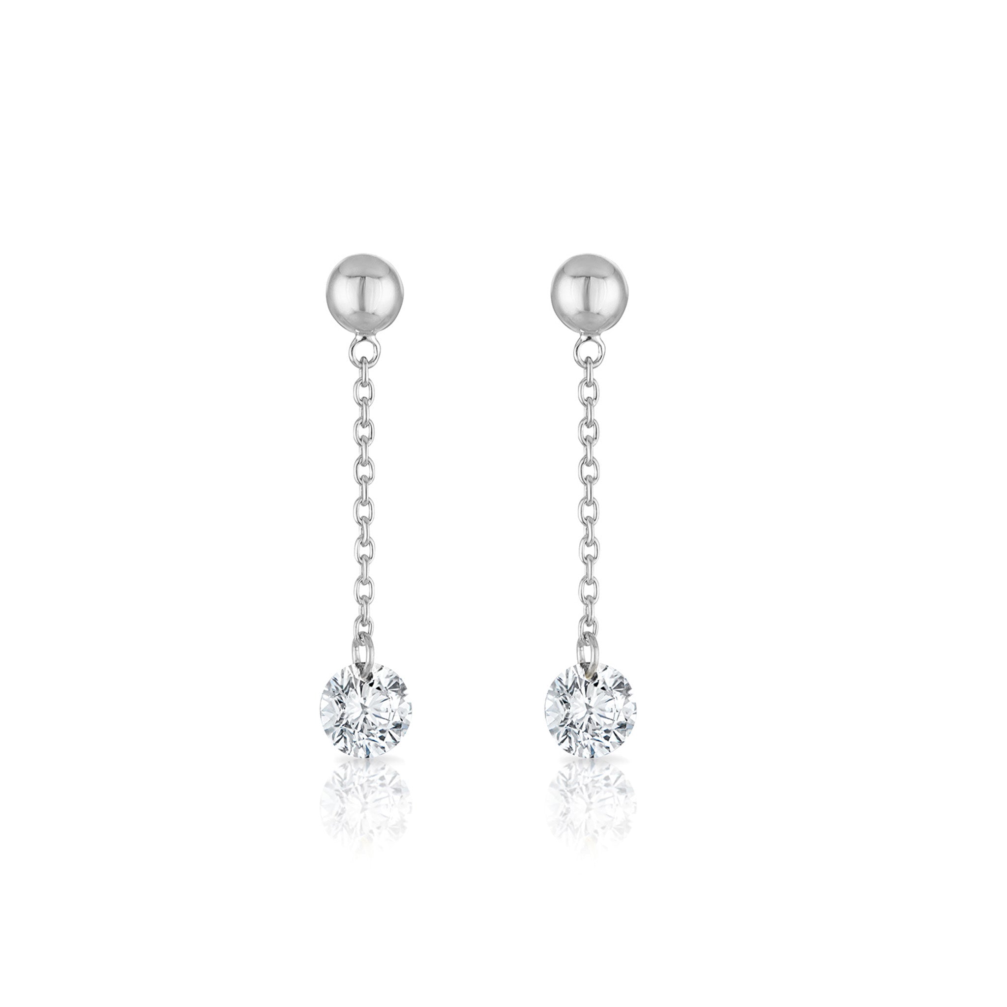Frameless Diamond Drop Earrings