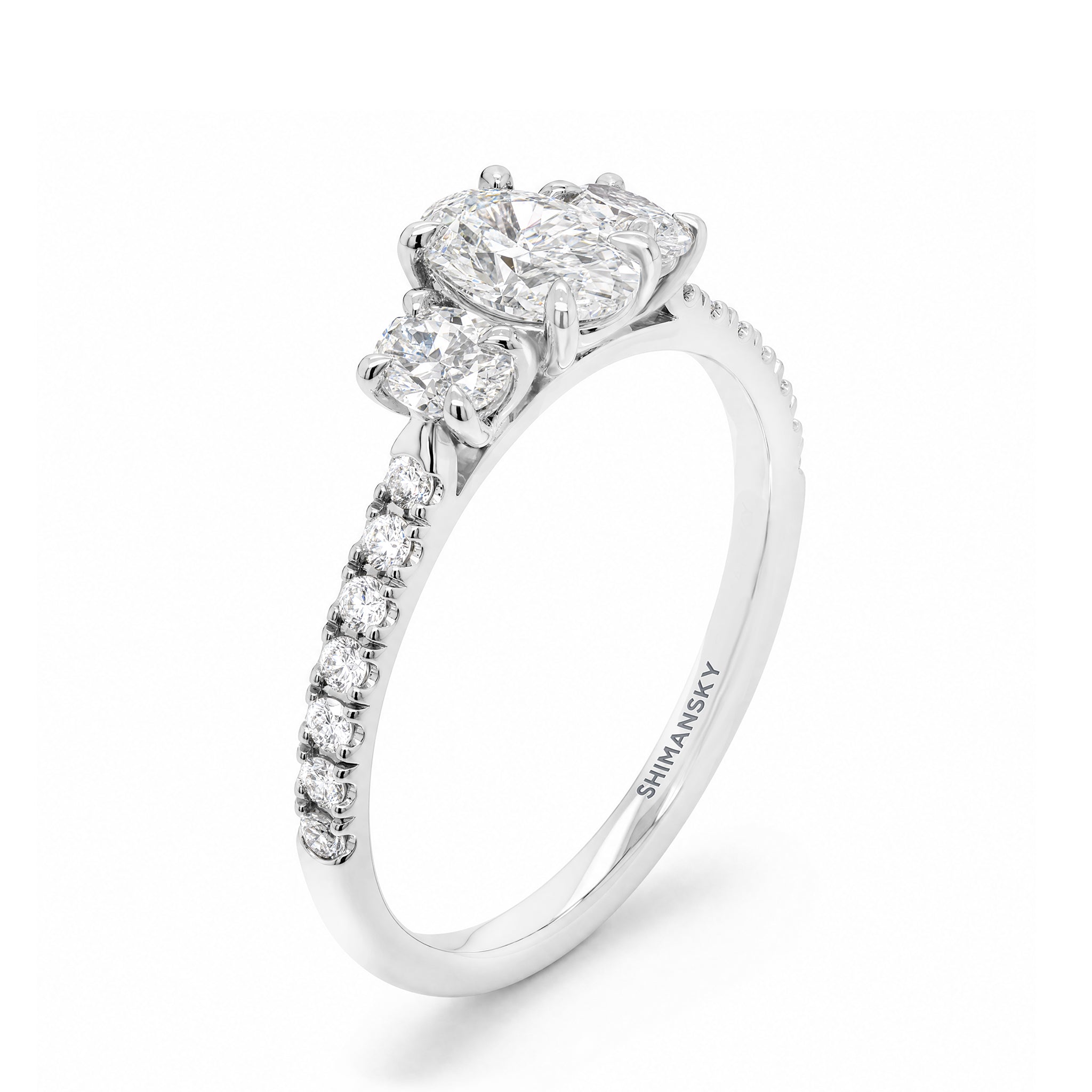 Oval Diamond Trilogy Microset Ring