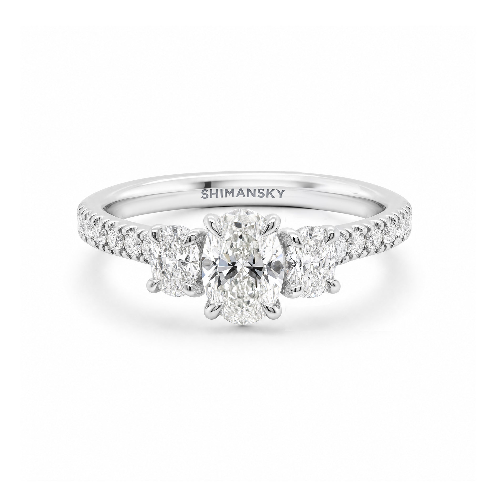 Oval Diamond Trilogy Microset Ring