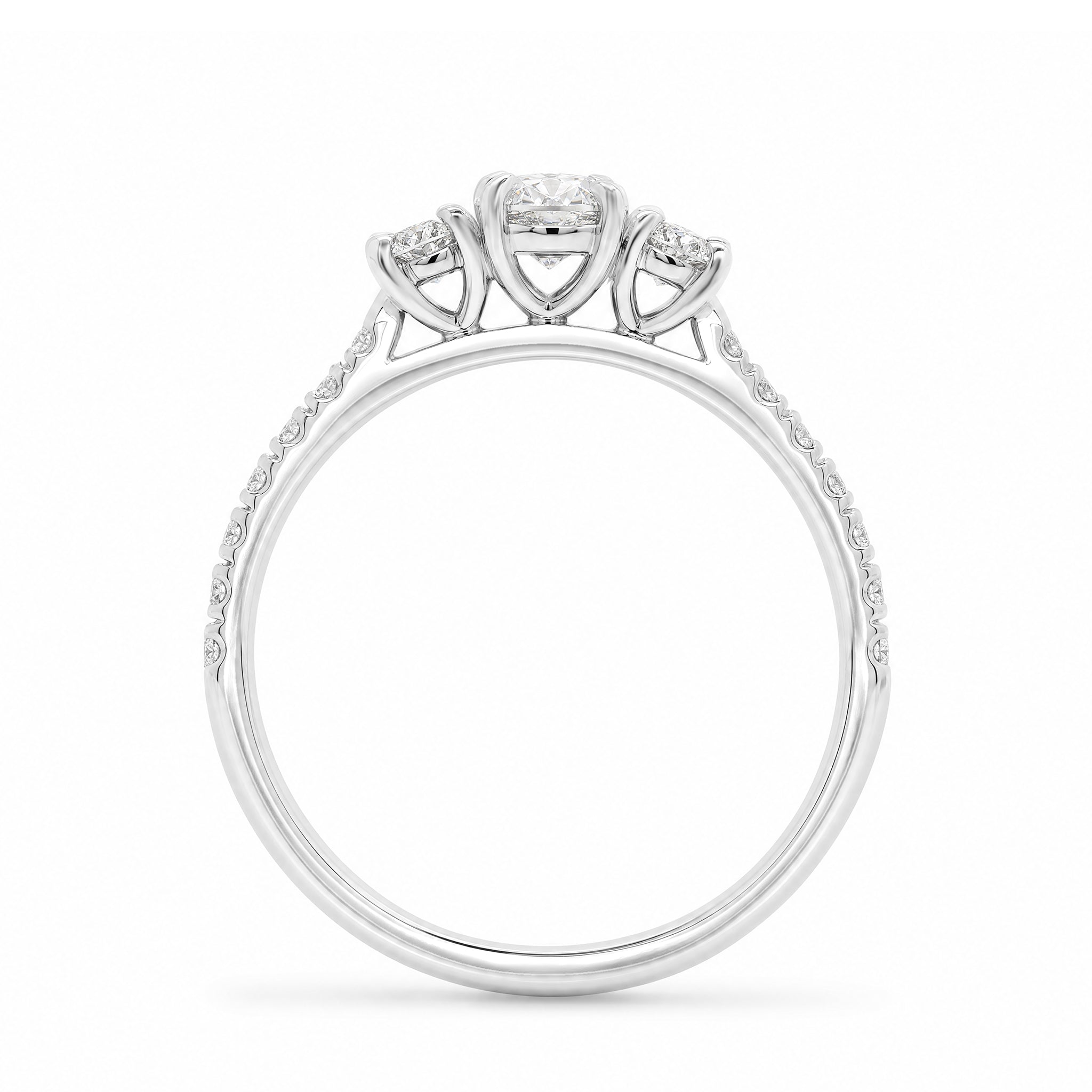 Oval Diamond Trilogy Microset Ring