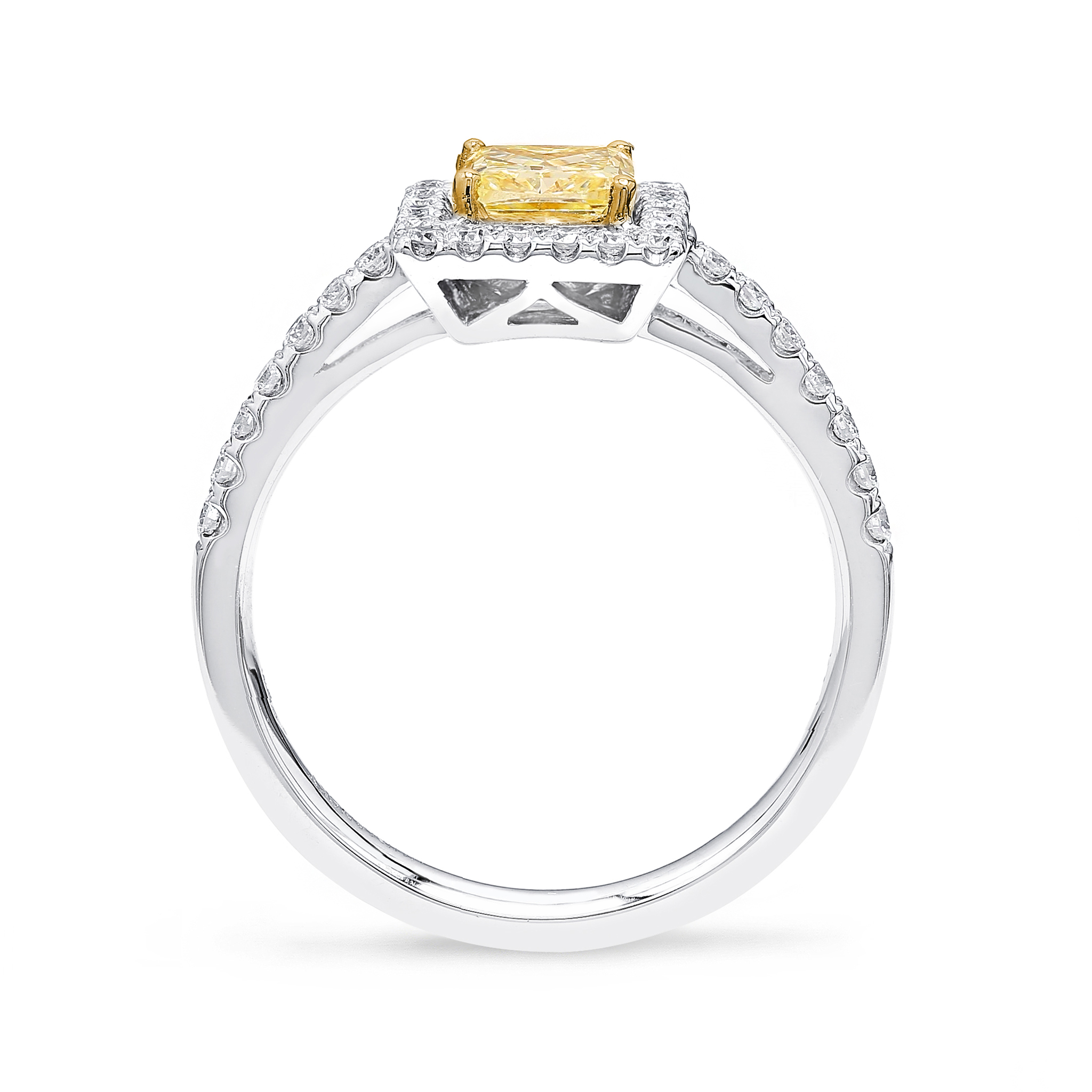 Fancy Yellow Halo Diamond Ring