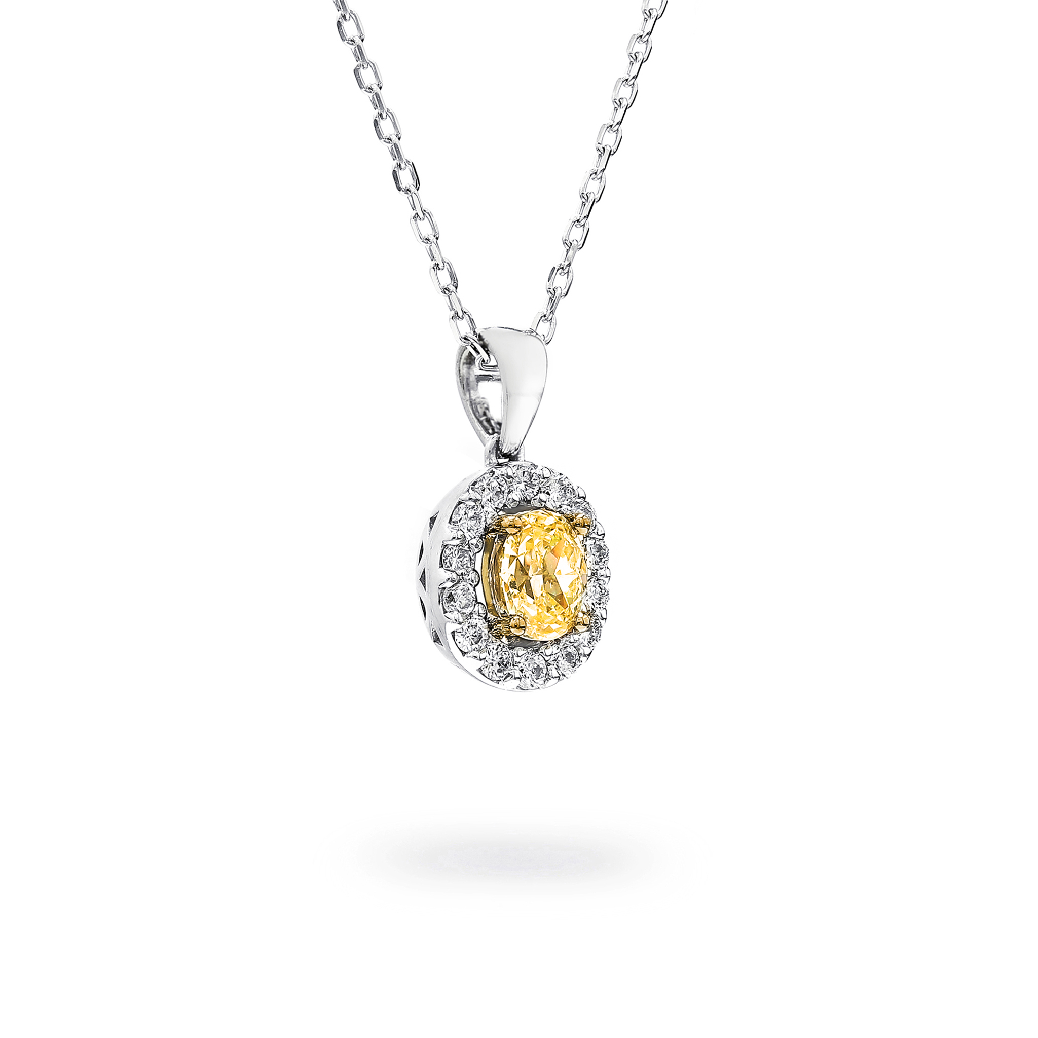 Fancy Yellow Halo Pendant