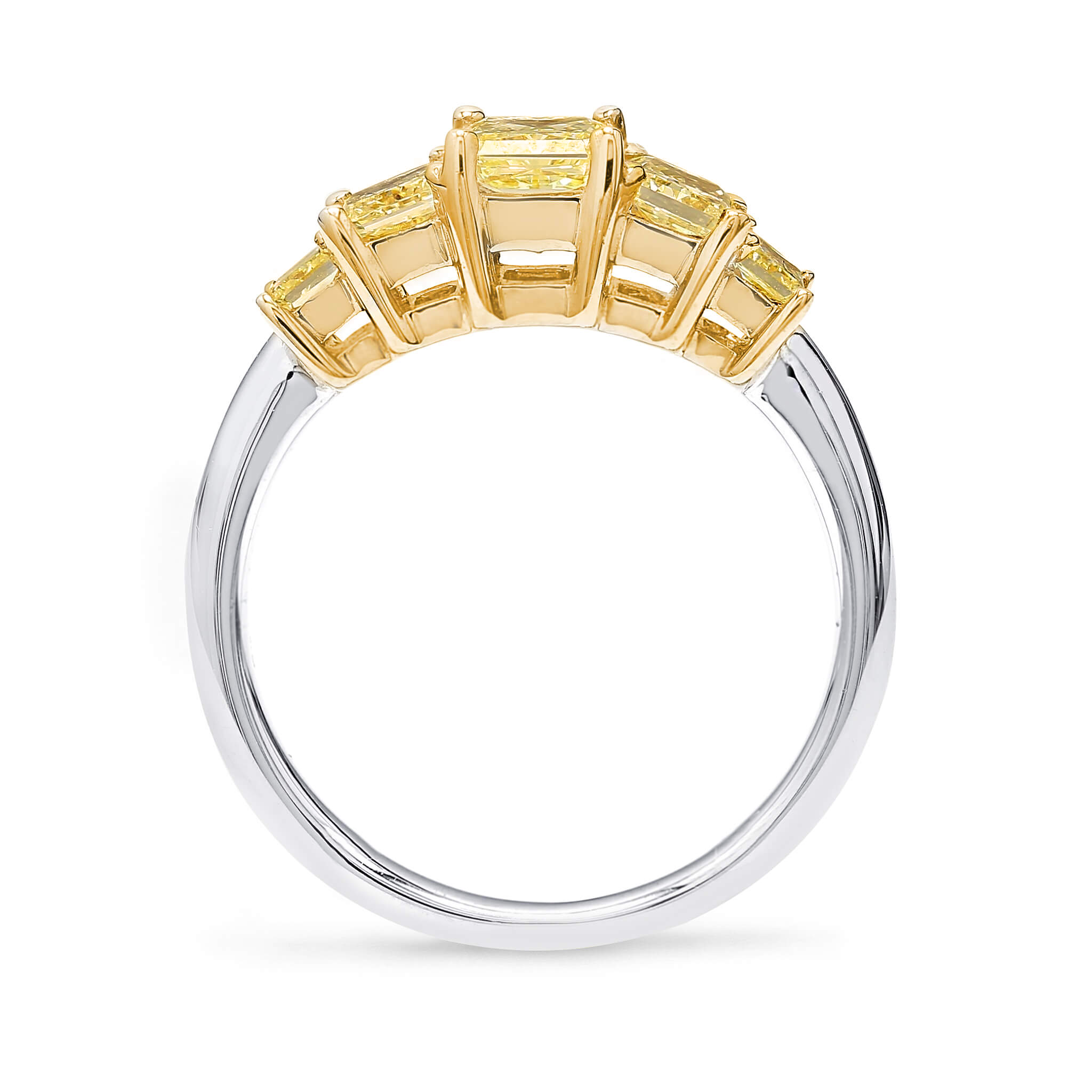 Fancy Yellow 5 Stone Ring