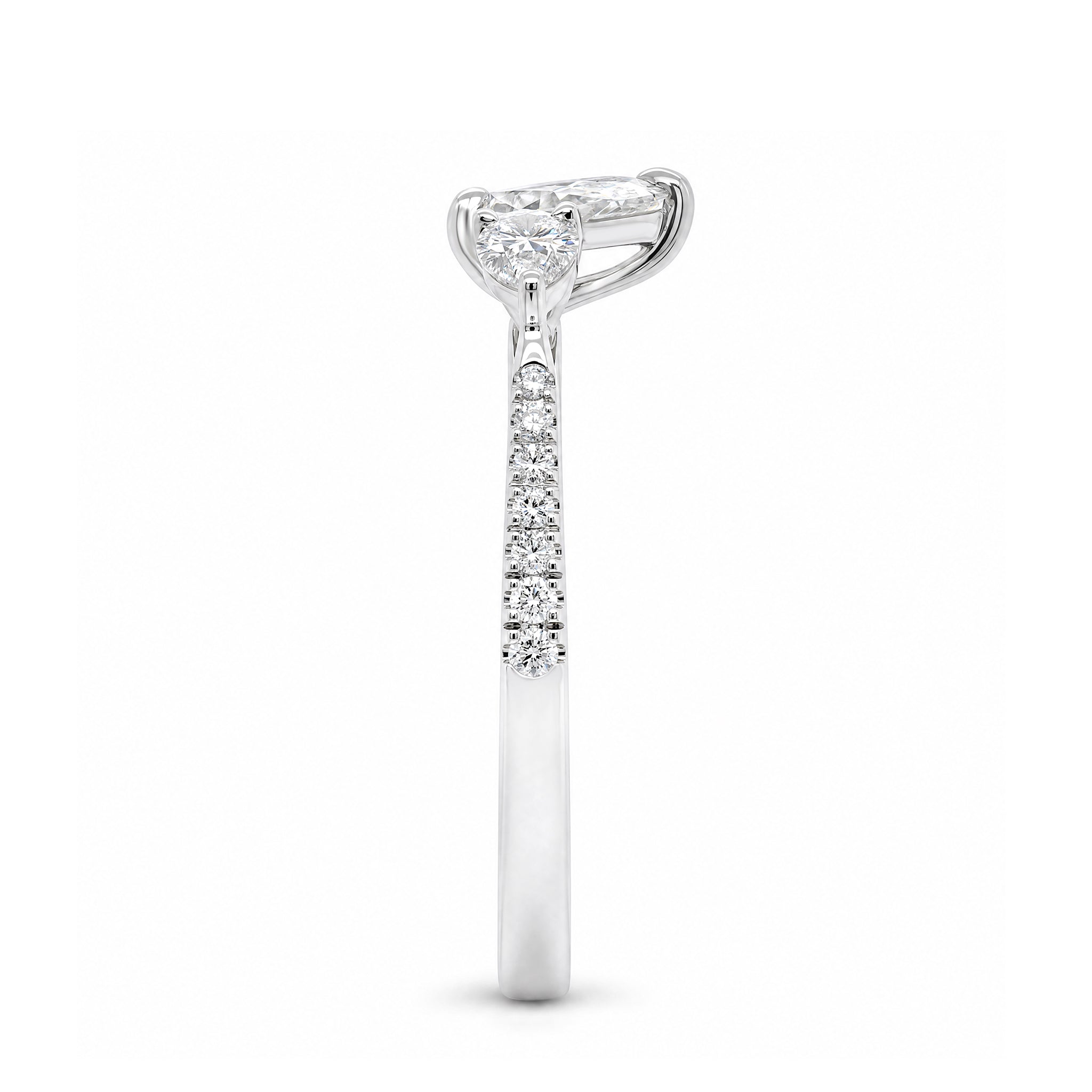 Pear Diamond Trilogy Microset Ring