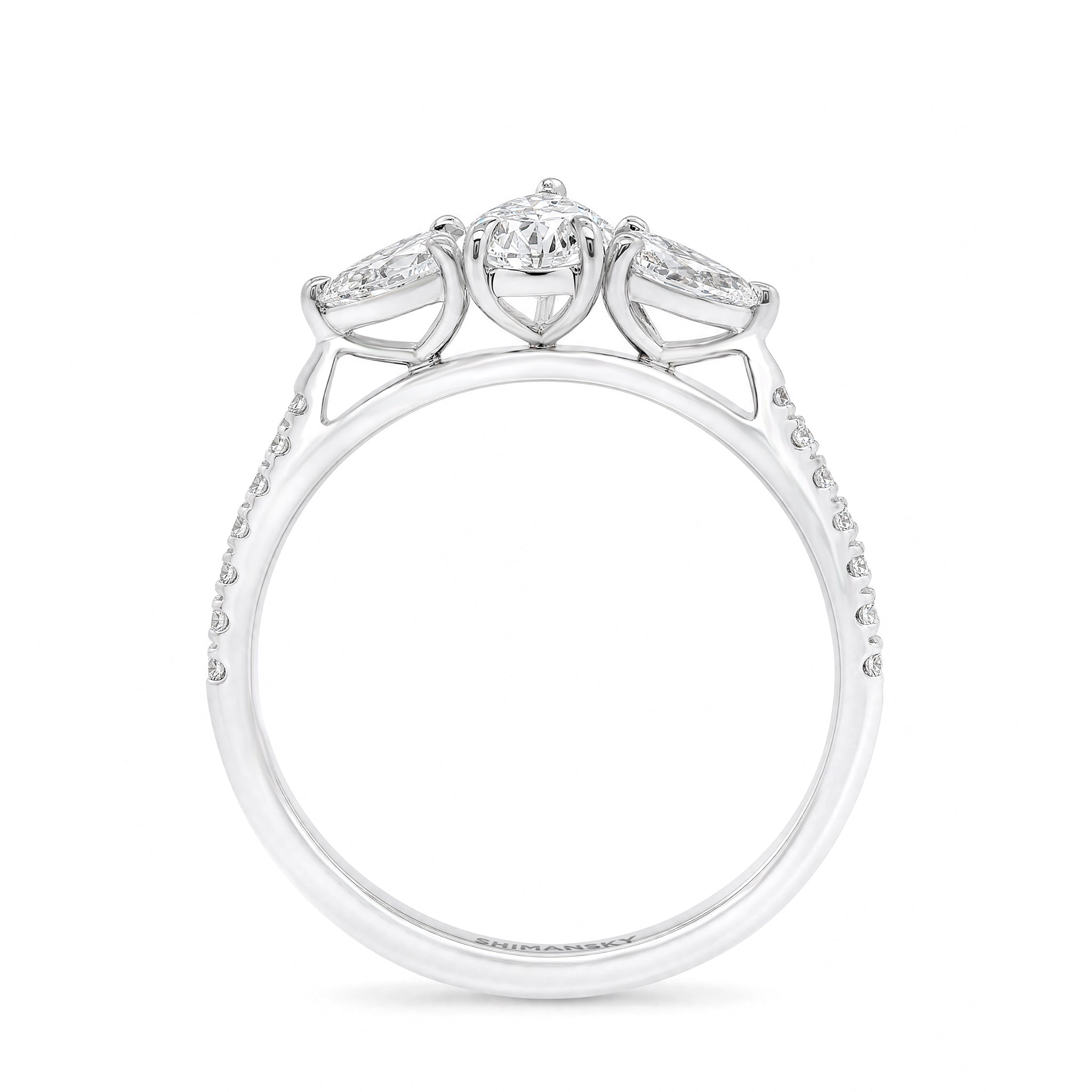 Pear Diamond Trilogy Microset Ring
