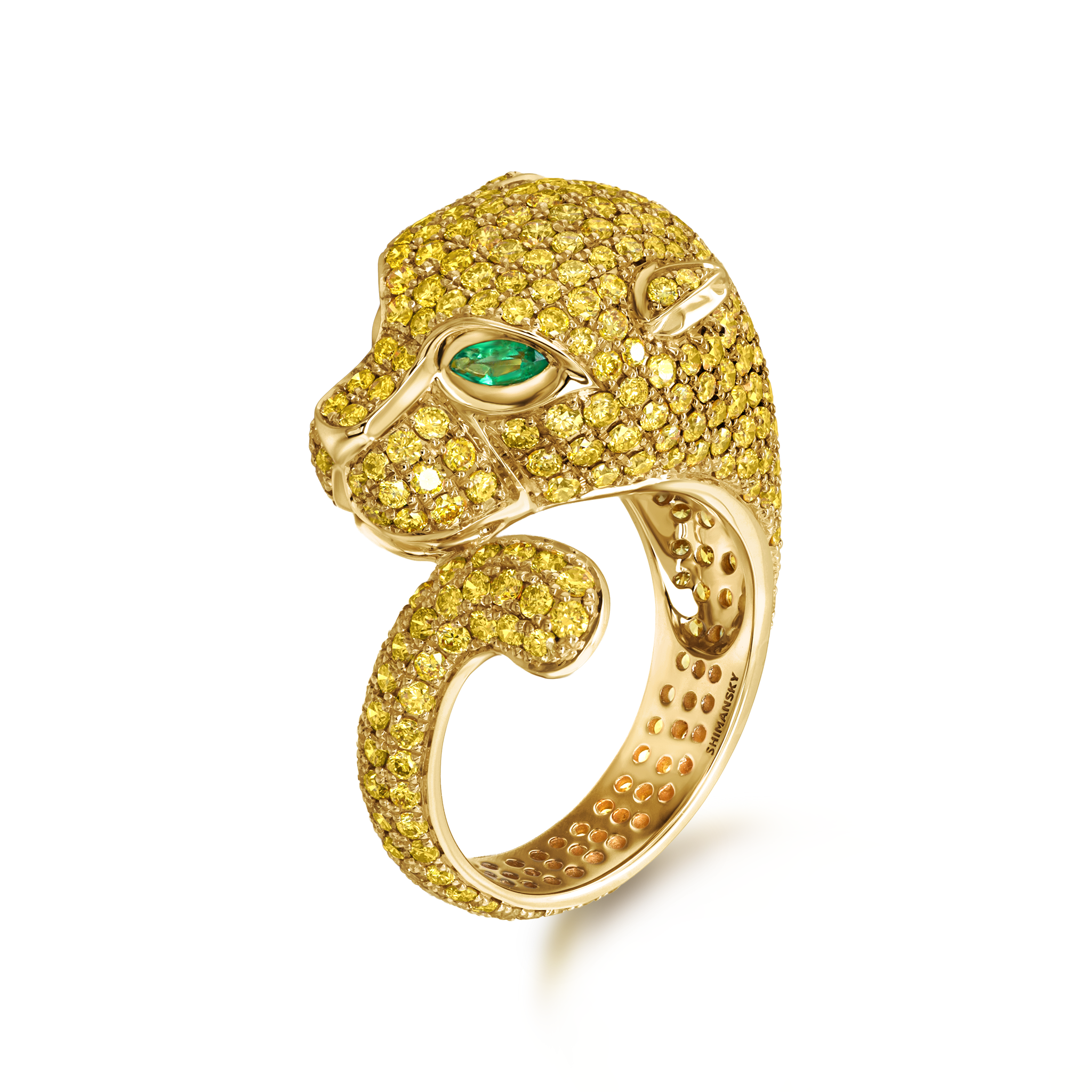 Yellow Diamond Panther Ring