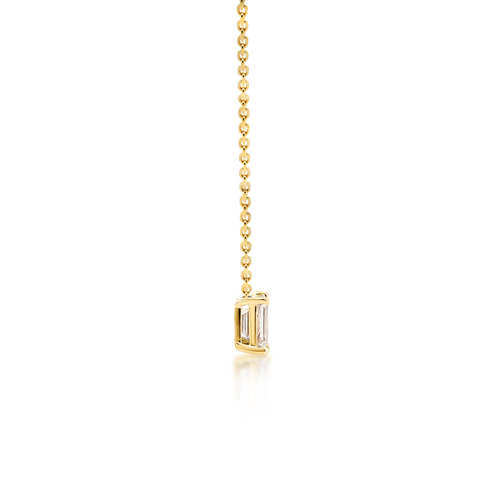 Shimansky 0.7 TCW Toi et Moi Diamond Necklace 14K Yellow Gold Side View
