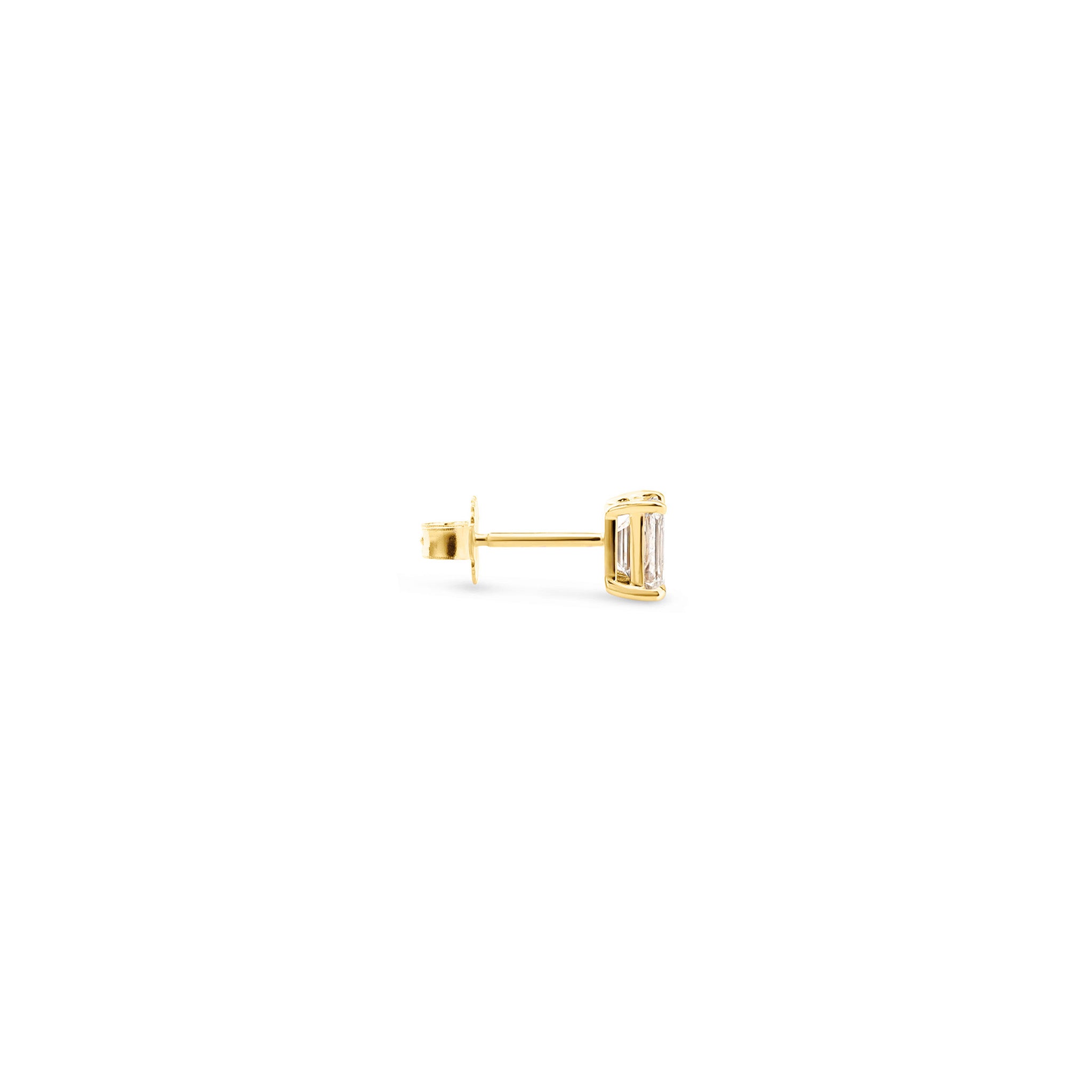 Shimansky 0.7 TCW Toi et Moi Diamond Earrings 14K Yellow Gold Side View