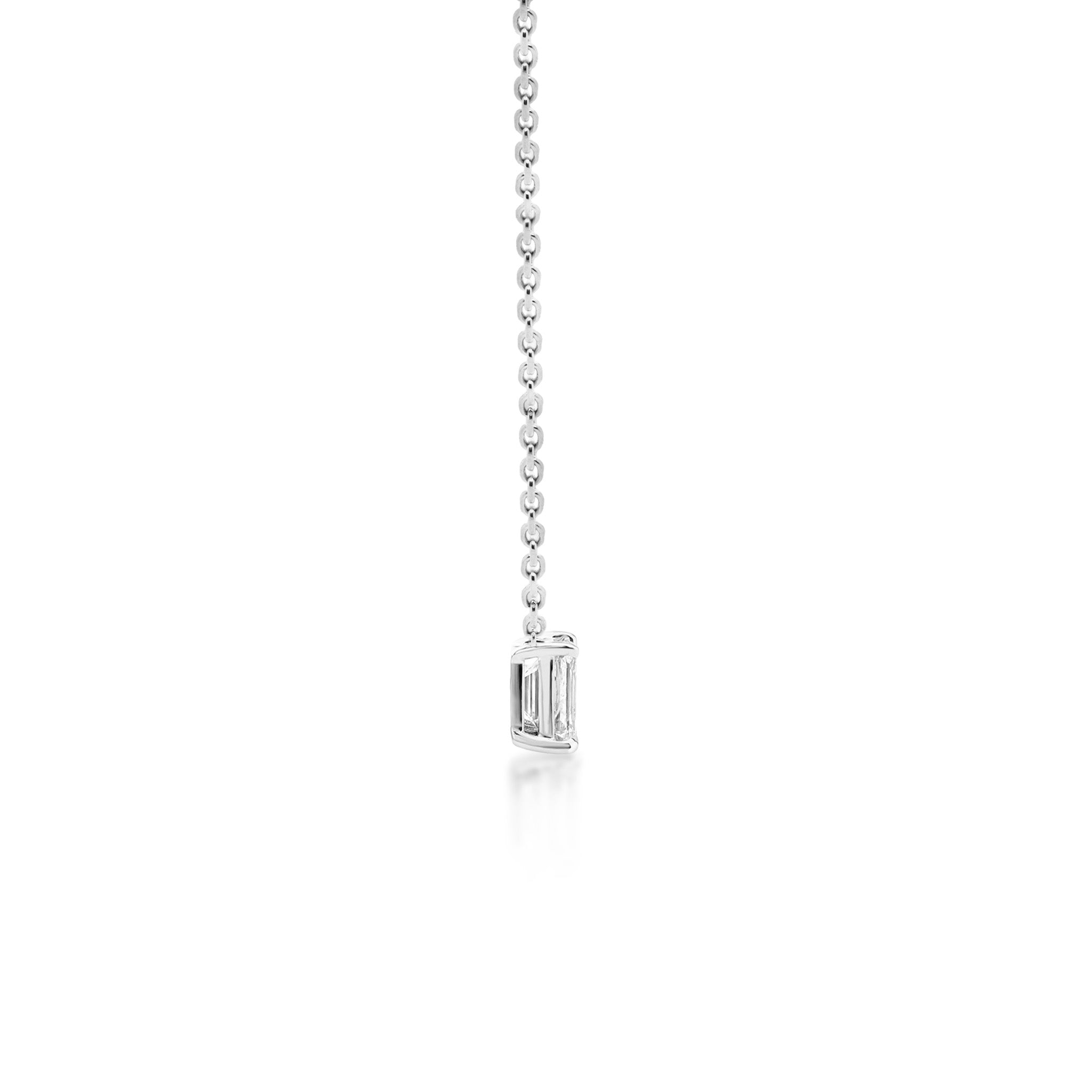 Shimansky 0.5 TCW Toi et Moi Diamond Necklace 14K White Gold Side View