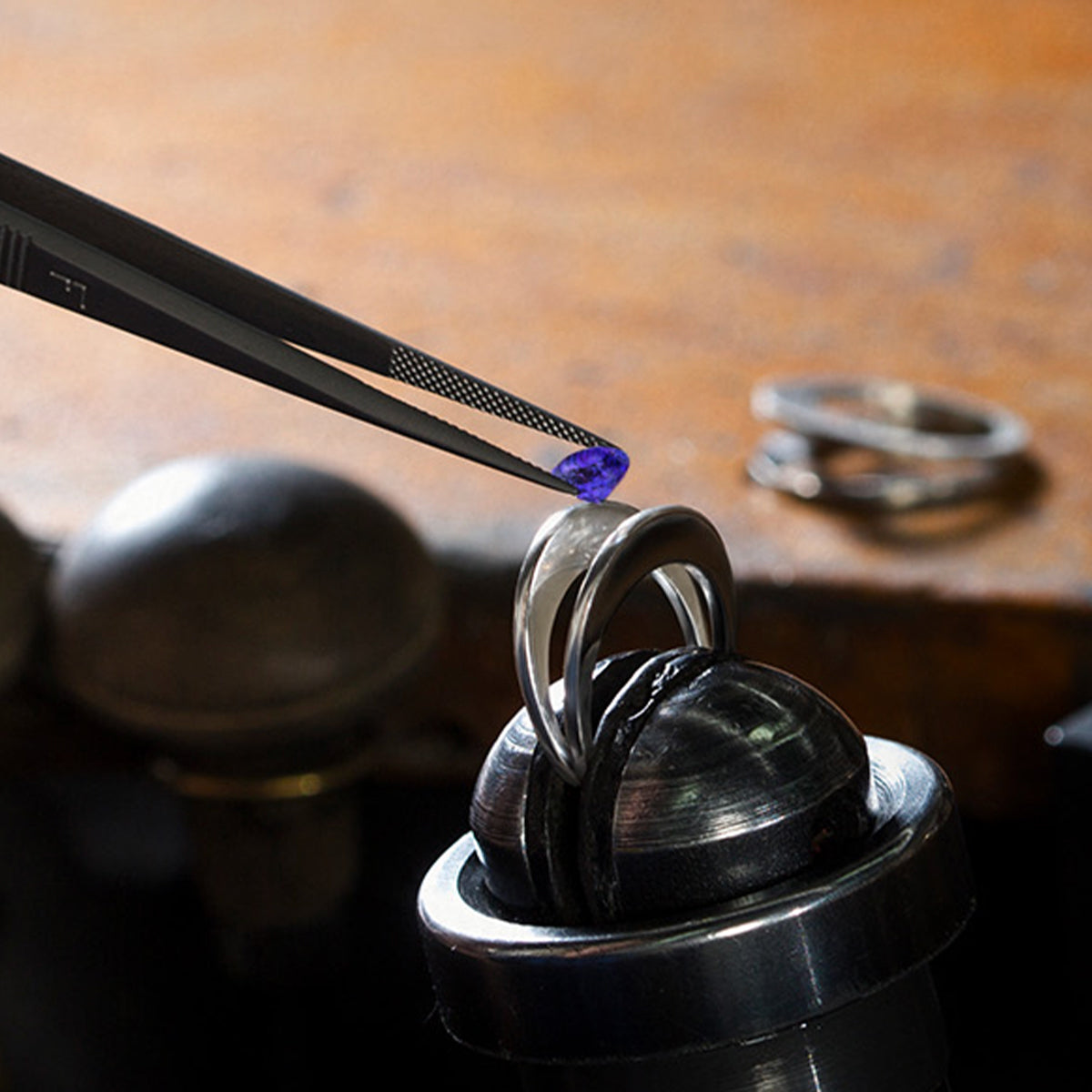 Shimansky Jeweller Setting Tanzanite into a Ring