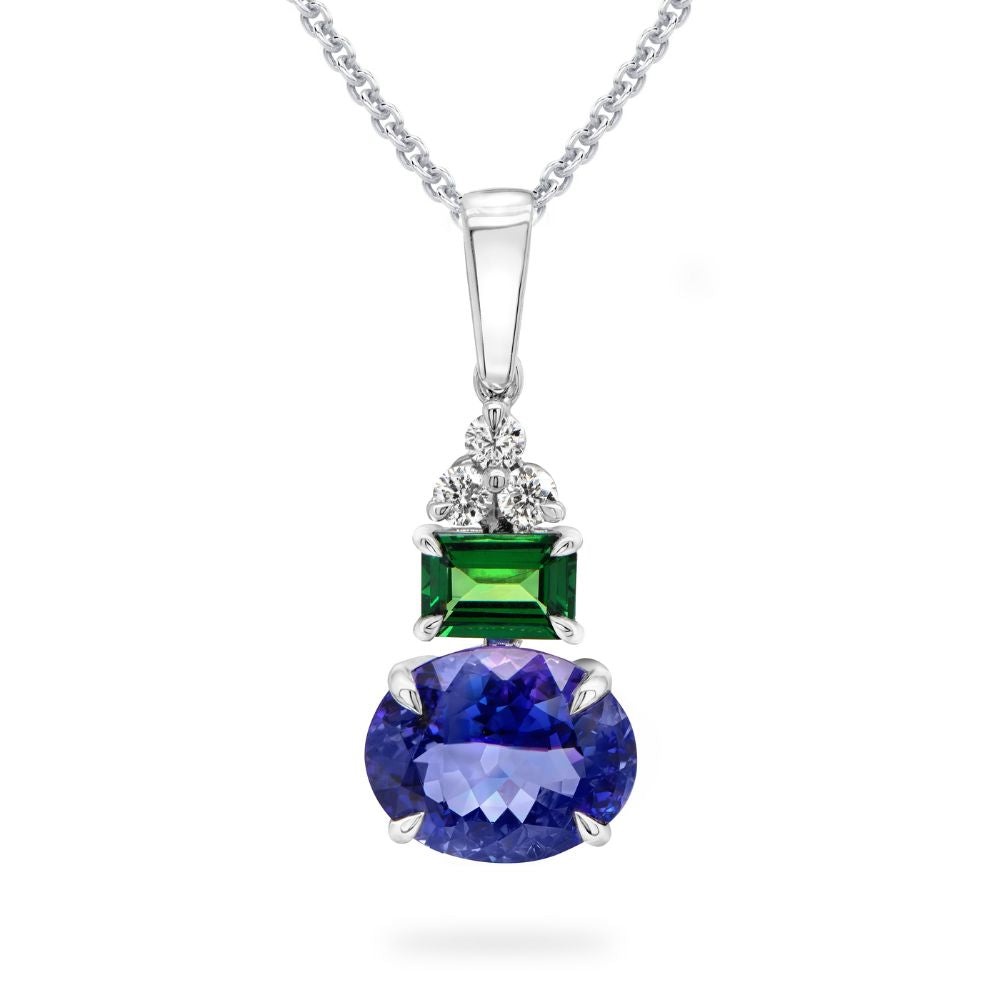 Tanzanite and Tsavorite Dress Pendant - Shimansky Jewelry